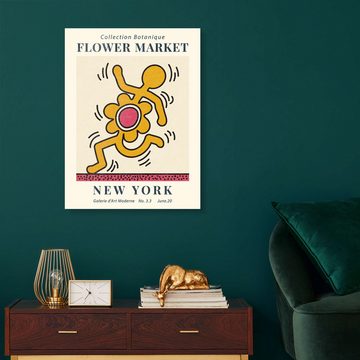 Posterlounge Acrylglasbild TAlex, Flower Market New York II, Wohnzimmer Modern Illustration