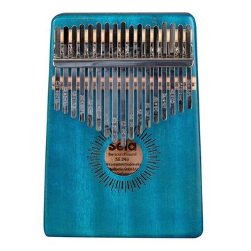 Sela Kalimba SE249 Mahagoni 17 Blau mit Tuch