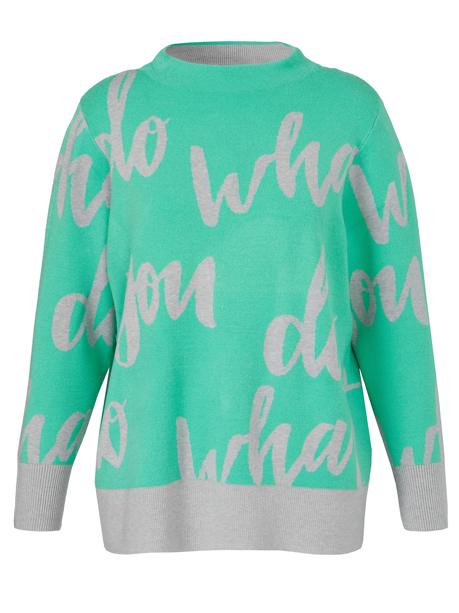 VIA APPIA DUE Sweatshirt Pullover Kelchkragen 1/1 Arm Jacquard