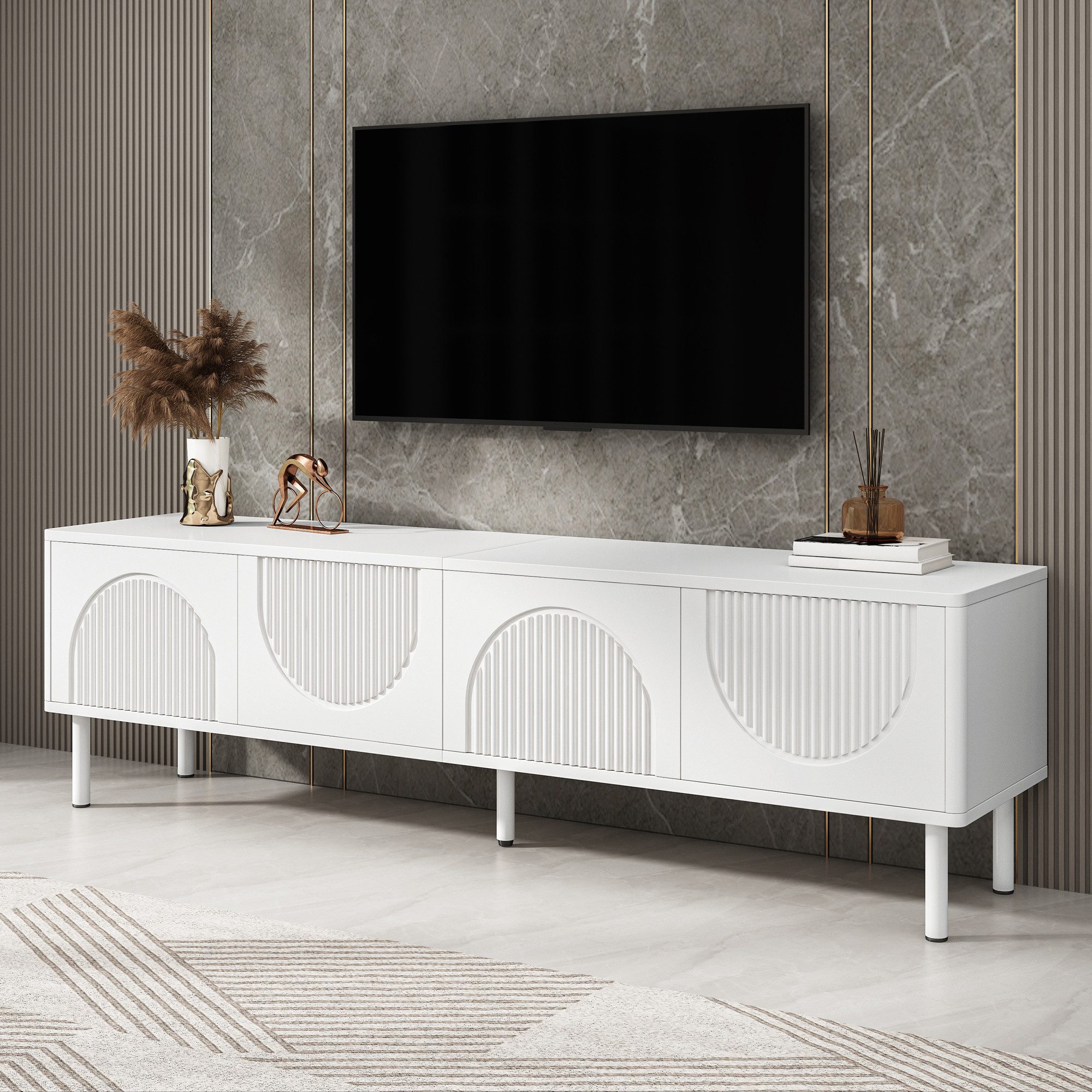 Odikalo TV-Schrank TV-Bank Lowboard Fernsehschrank Medienschrank Stauraum L günstig online kaufen