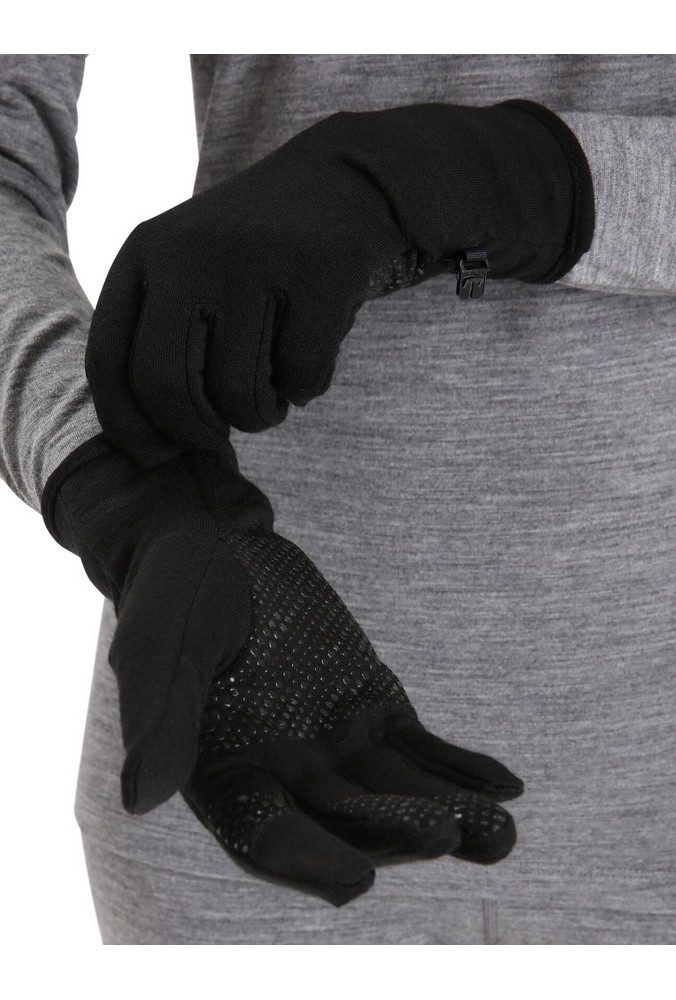 Icebreaker Multisporthandschuhe Winterhandschuhe Merino Quantum - touchscreenfreundlich - schwarz