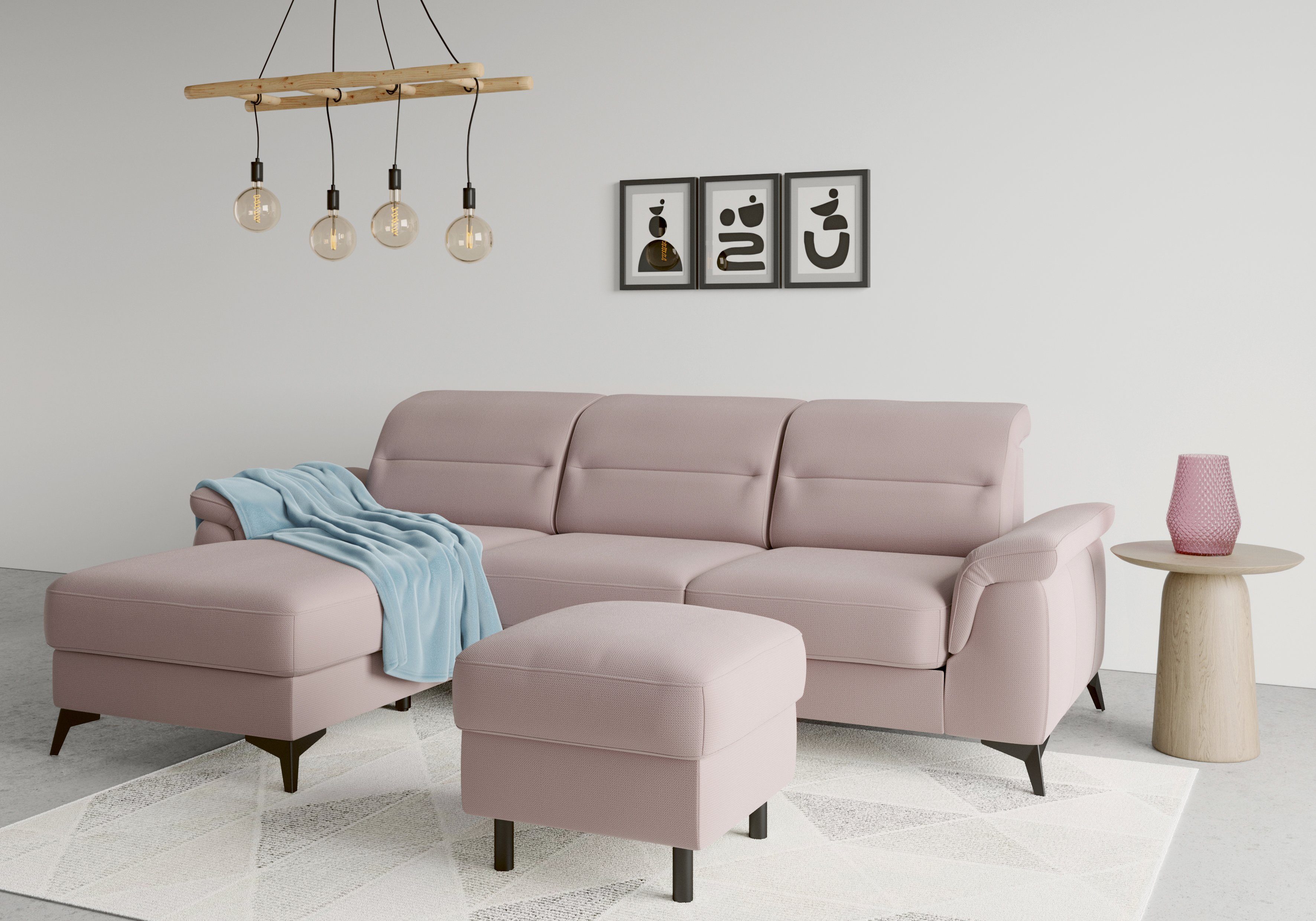 Recamiere, Kopfteilverstellung sit&more optional und Sinatra, Ecksofa mit Armteilfunktion mit