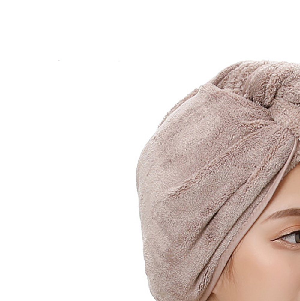 Haar absorbiert L.Ru Wasser, Die für Mikrofaser-Trockenhaarkappe Turban-Handtuch Schleife (1-St), Duschhaube UG mit trockenes