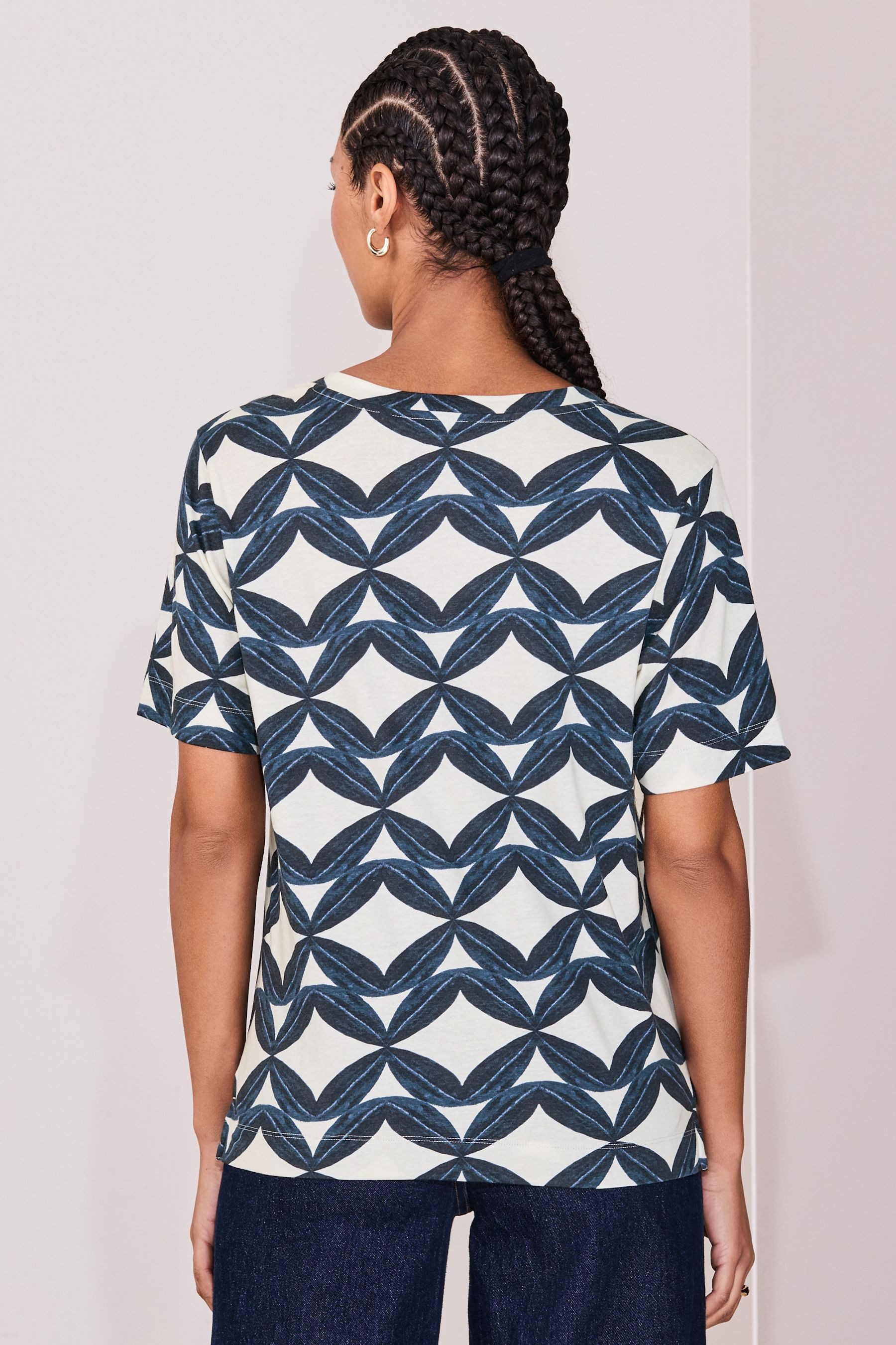 Next V-Shirt T-Shirt mit V-Ausschnitt aus Baumwolle und Modal (1-tlg) günstig online kaufen