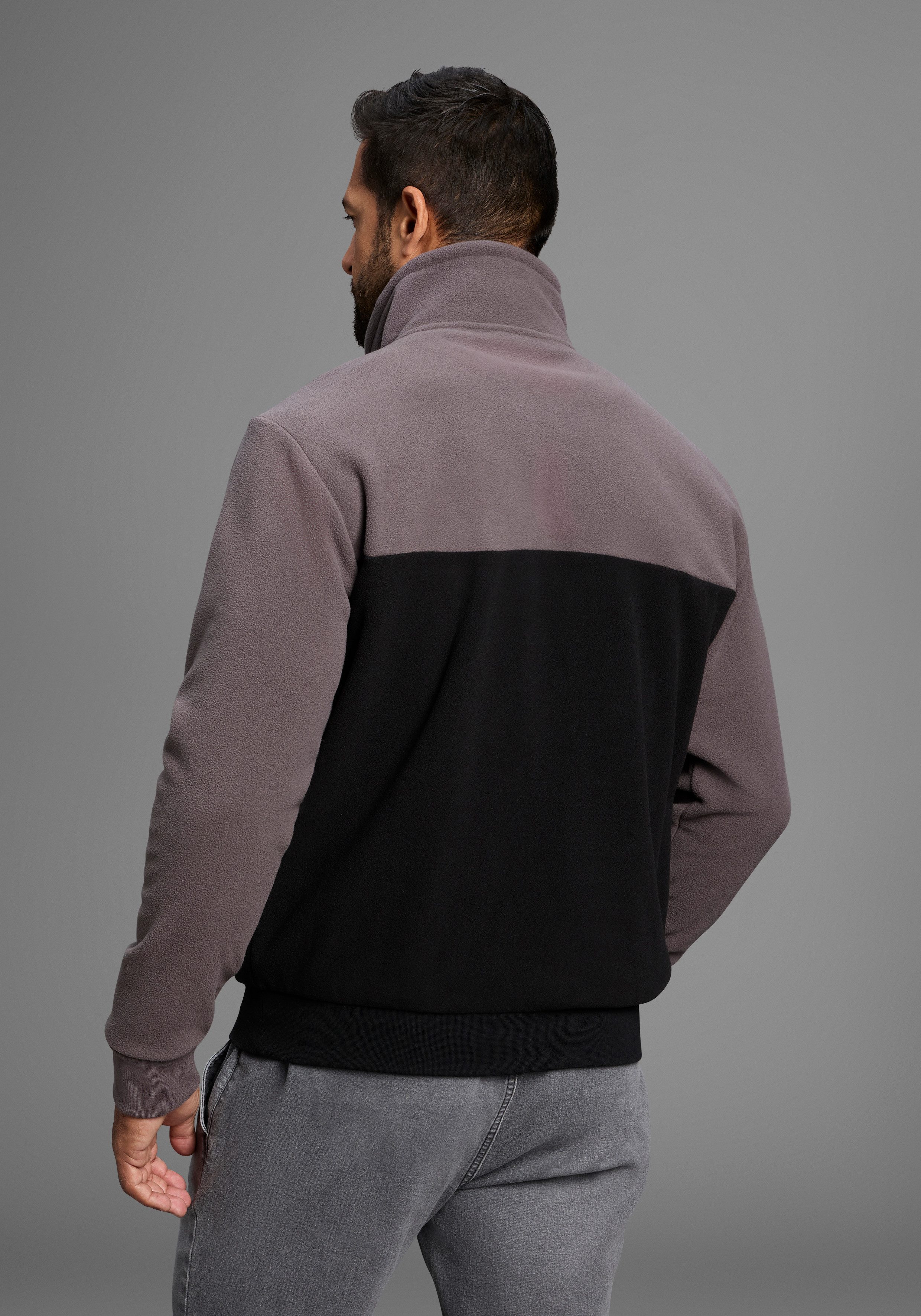 Man's World Fleecepullover Troyer mit Kontrast-Part, ideal für den Übergang günstig online kaufen