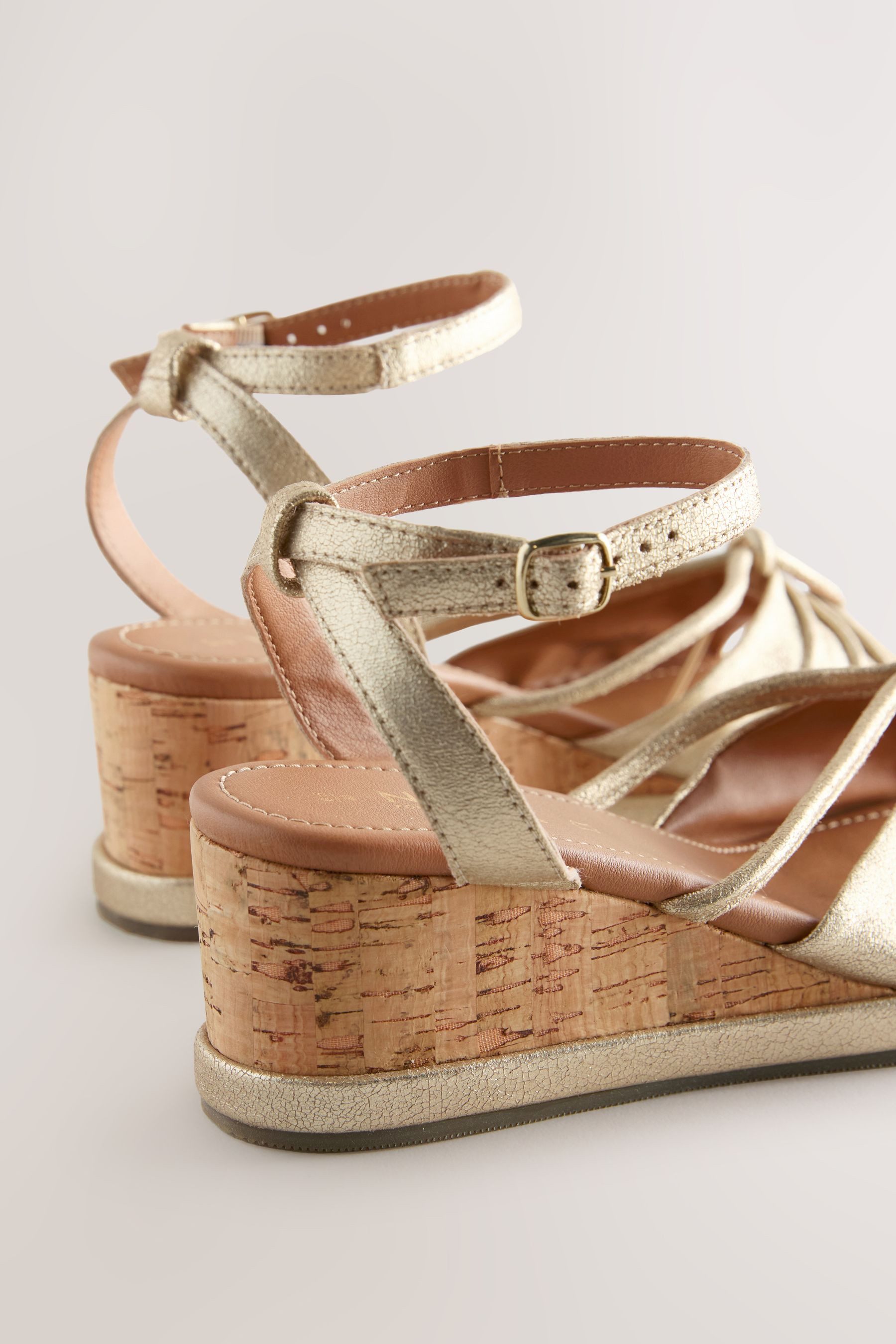 Next Forever Comfort® Lederballerinas, Kork-Keilabsatz Sandale günstig online kaufen