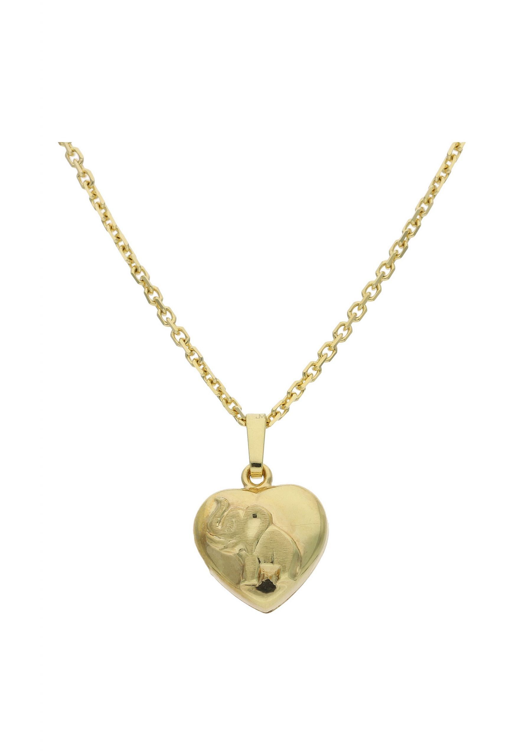 JuwelmaLux Herzanhänger Herzanhänger Gold mit Elefant-Einprägung (1-tlg), Anhänger ohne Kette Gold 333/000, inkl. Schmuckschachtel