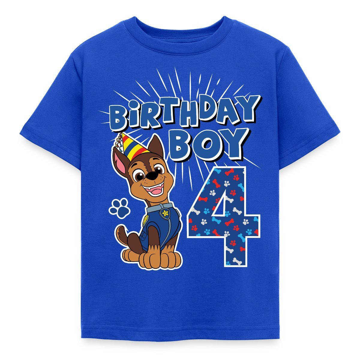 T-Shirt Paw Patrol 4 Jahre Alt Geschenk 4. Geburtstag Chase Kinder T-Shirt