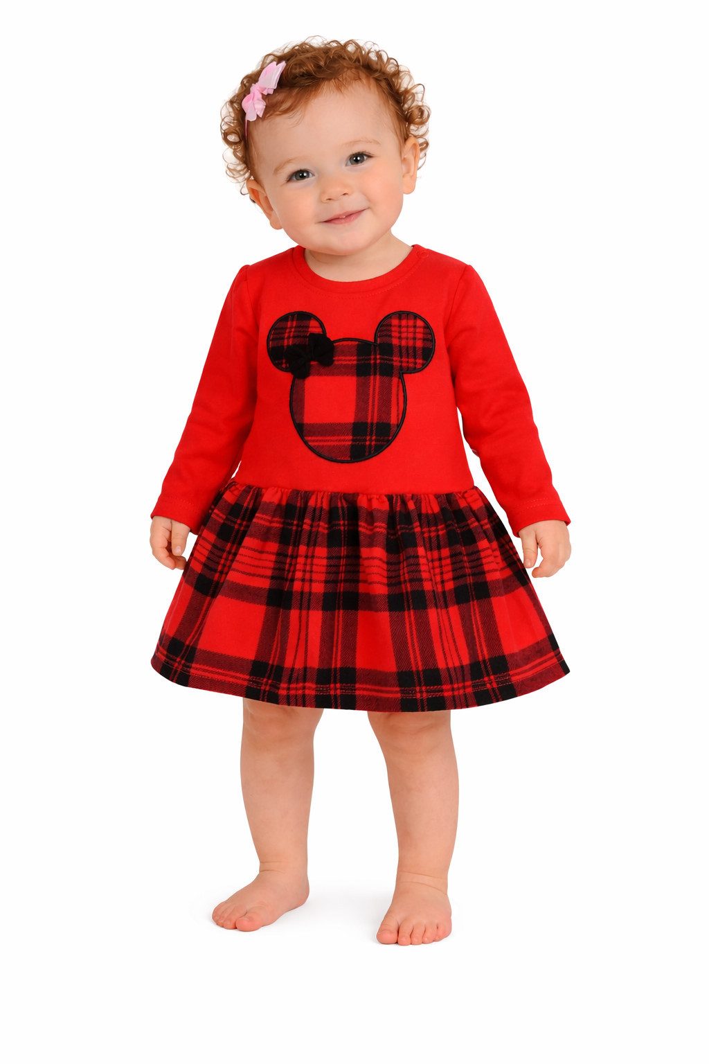 Abendkleid Schönes Baby Kleid in Rot Schwarz karriert weihnachtlich