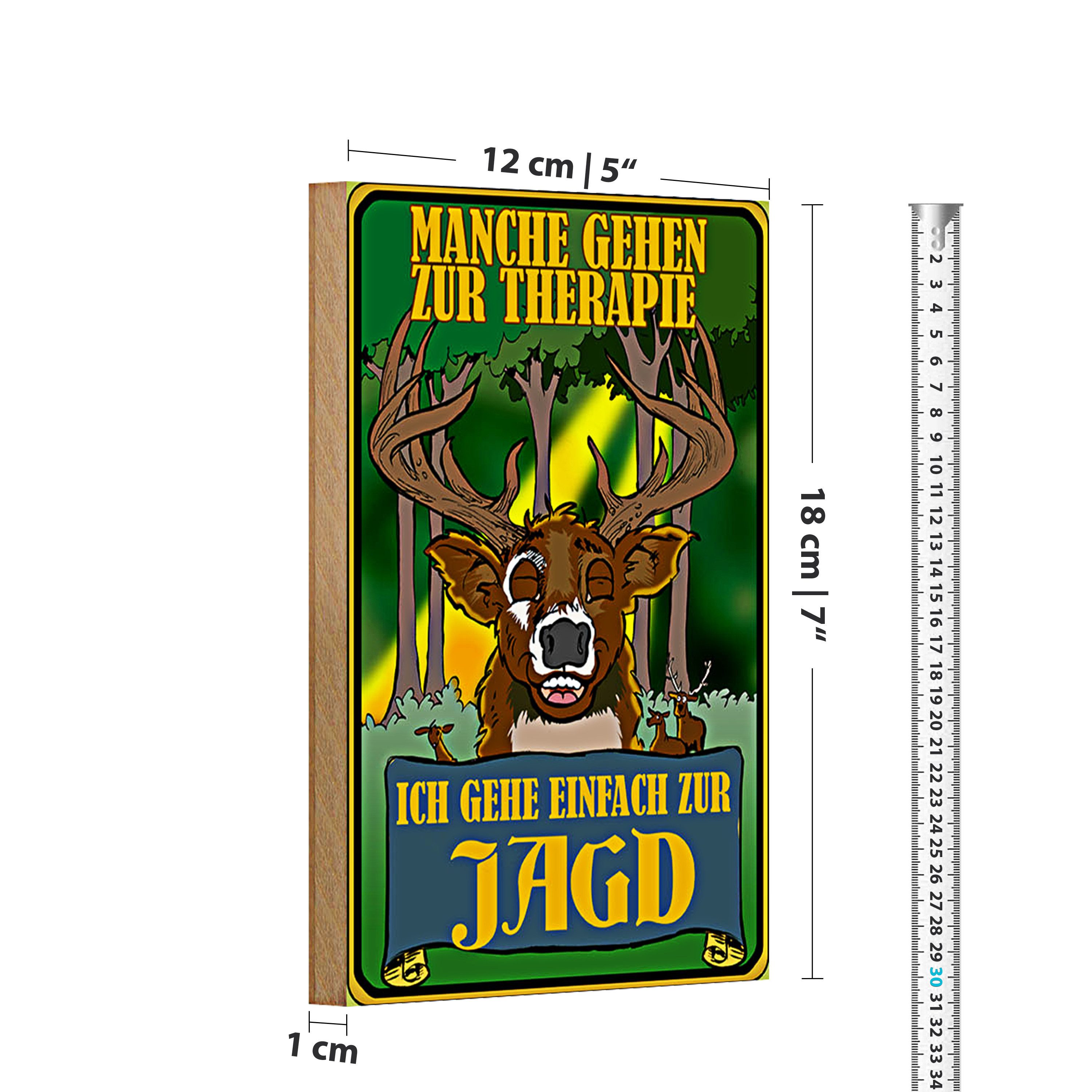 Roomando Holzbild Jagd 12x18cm ich geh einfach zur Jagd Therapie