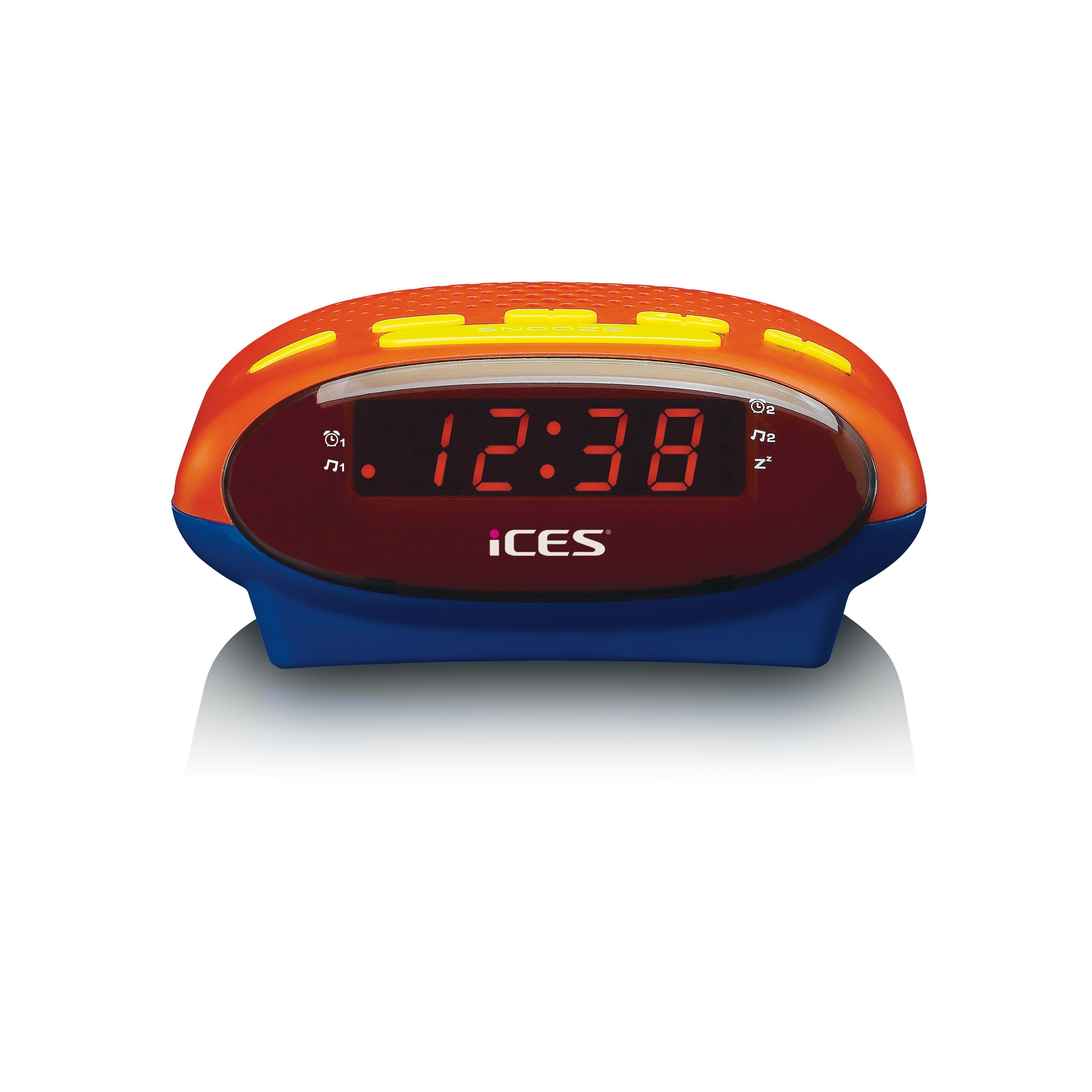 Lenco Radiowecker ICR-210KIDS modernes kinderfreundliches Uhrenradio mit LED Display & Batterie