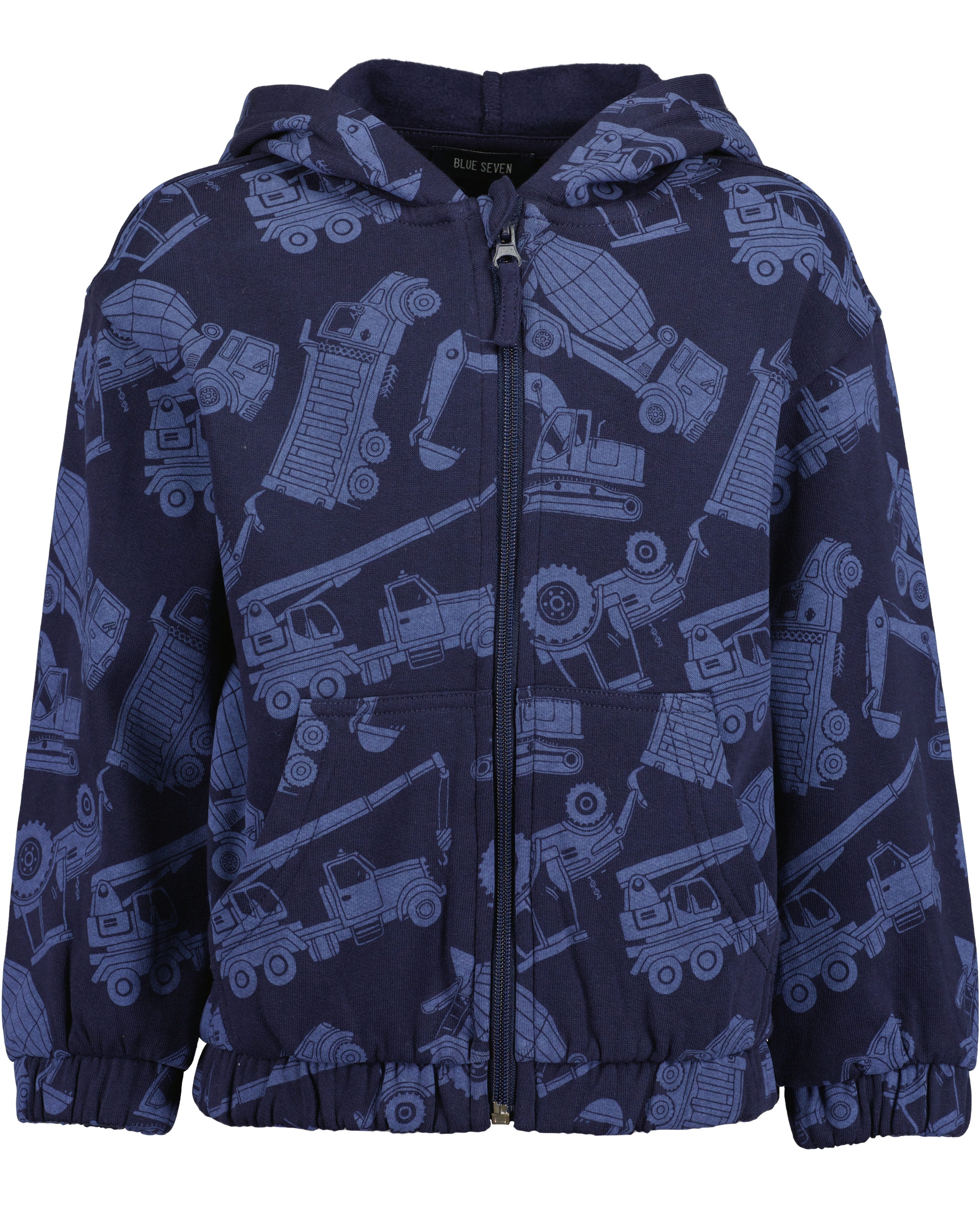 Blue Seven Kapuzensweatjacke Baumwolle, toller Alloverdruck