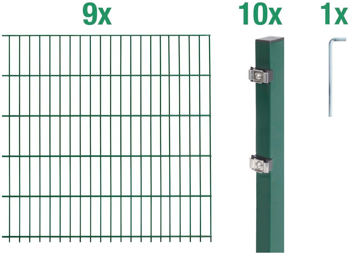 Alberts Doppelstabmattenzaun Grundset, (Set), Höhe: 80-160 günstig online kaufen