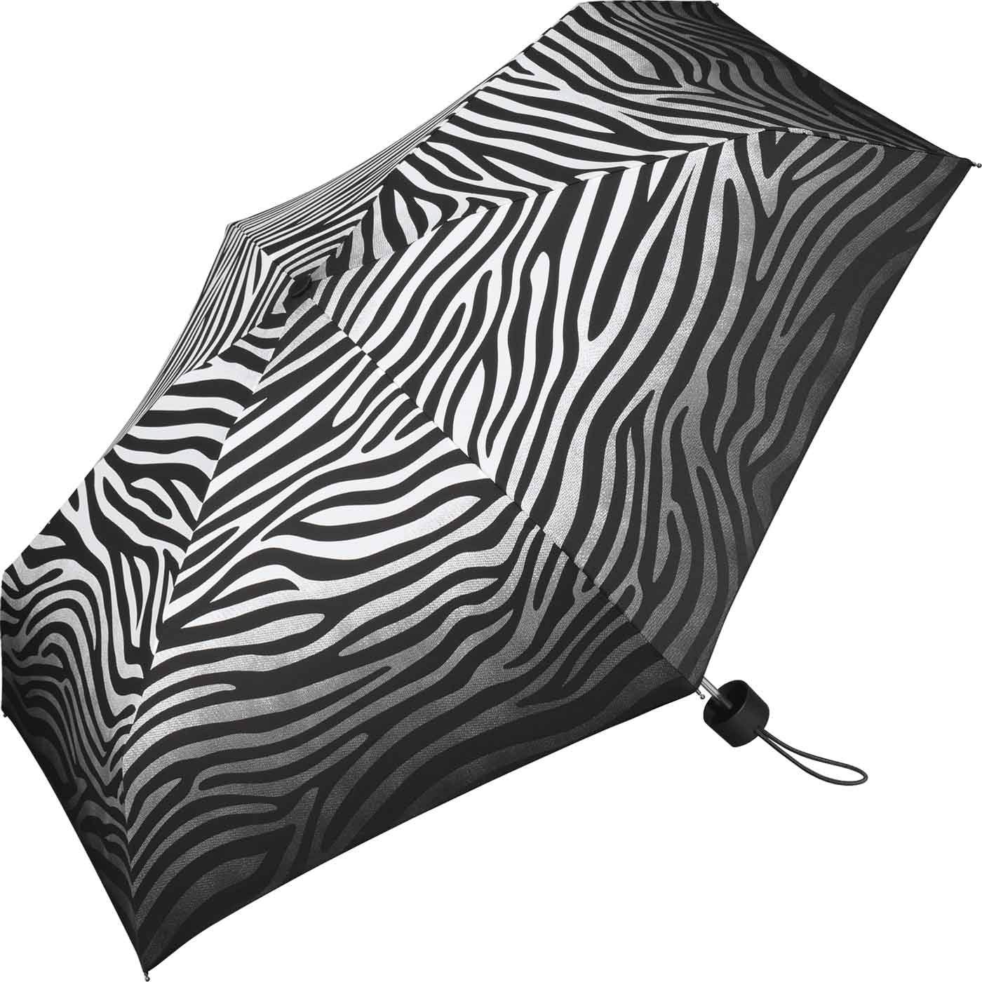 Cardin Zebra-Muster mit mit Langregenschirm Handöffner, Pierre schönem tierisch Damen-Taschenschirm winziger