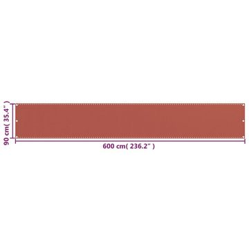 furnicato Sonnenschirm Balkon-Sichtschutz Terracotta-Rot 90x600 cm HDPE