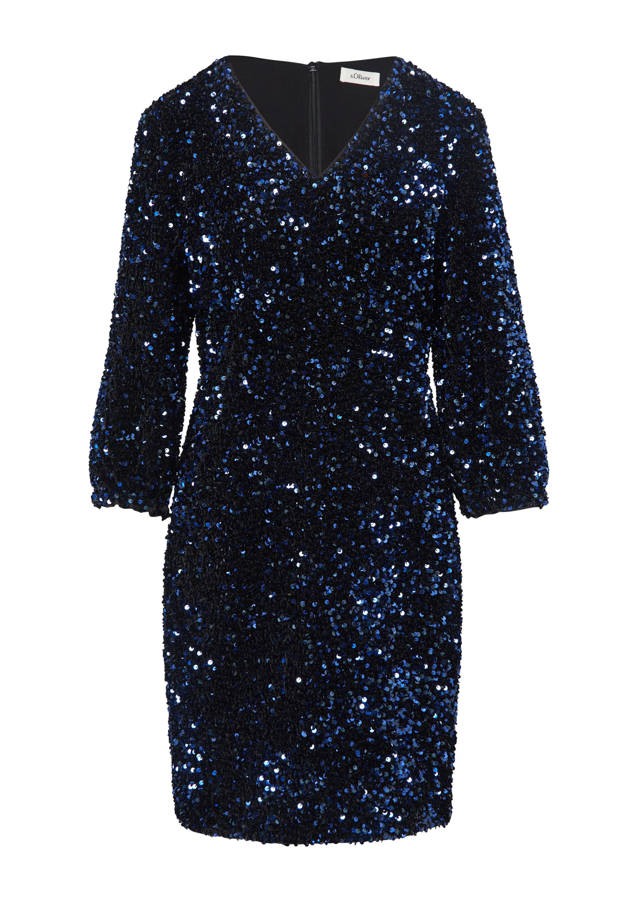 s.Oliver Minikleid Kleid Samtkleid mit Pailletten