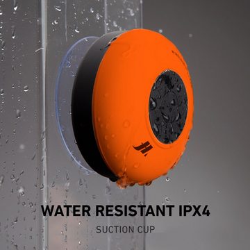 sbs Lautsprecher mit Saugnapf - IPX4 Wassergeschützt, orange - Musikbox Bluetooth-Lautsprecher