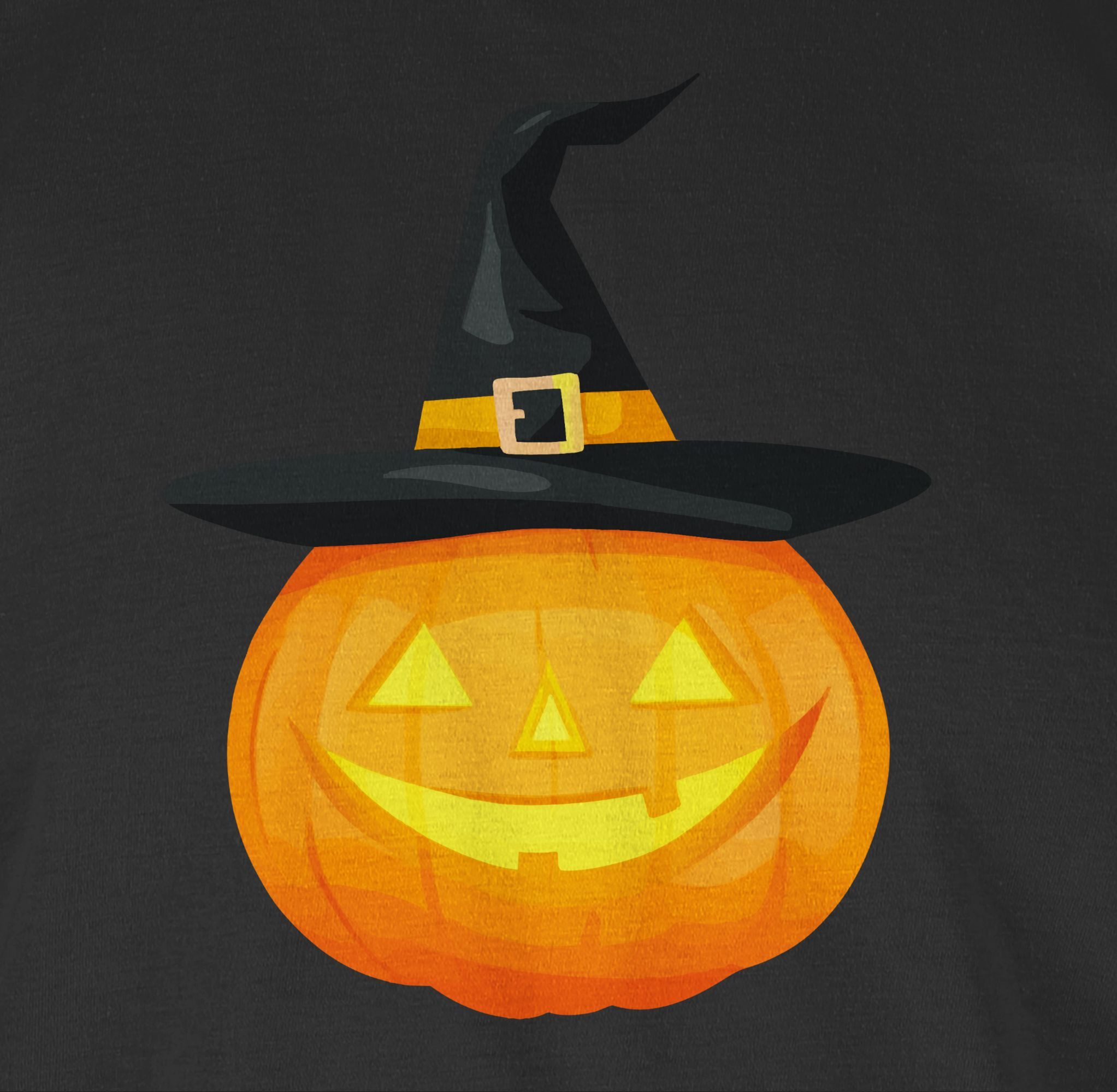 Shirtracer Rundhalsshirt Halloween Kürbis, Grinsender Kürbis, Jack o Lantern, Hexenkürbis, Halloween Kostüme Herren