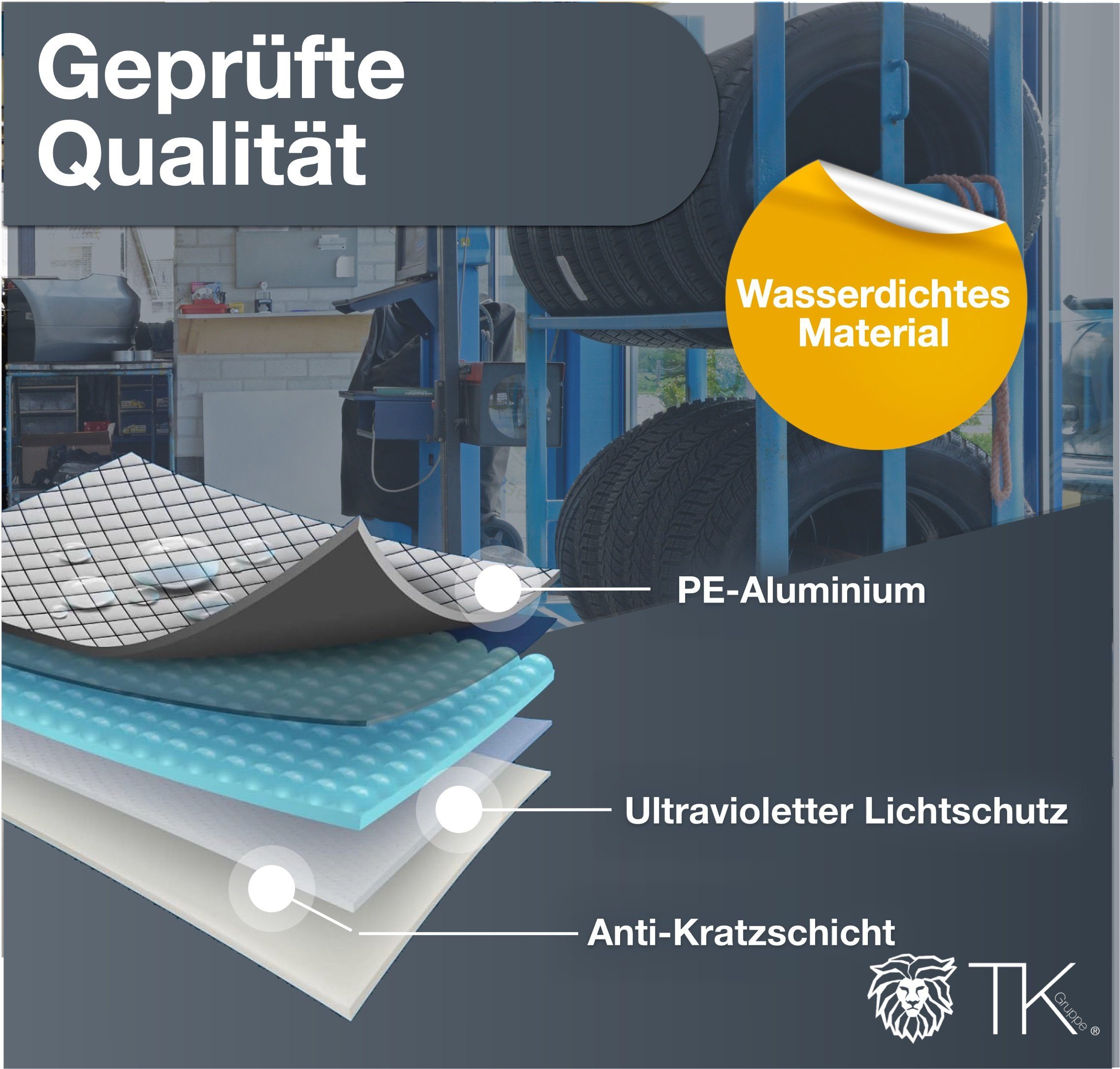 Abdeckung Cover Auto (1-St) Premium Gruppe Car Autoschutzhülle TK - Silber Autoplane