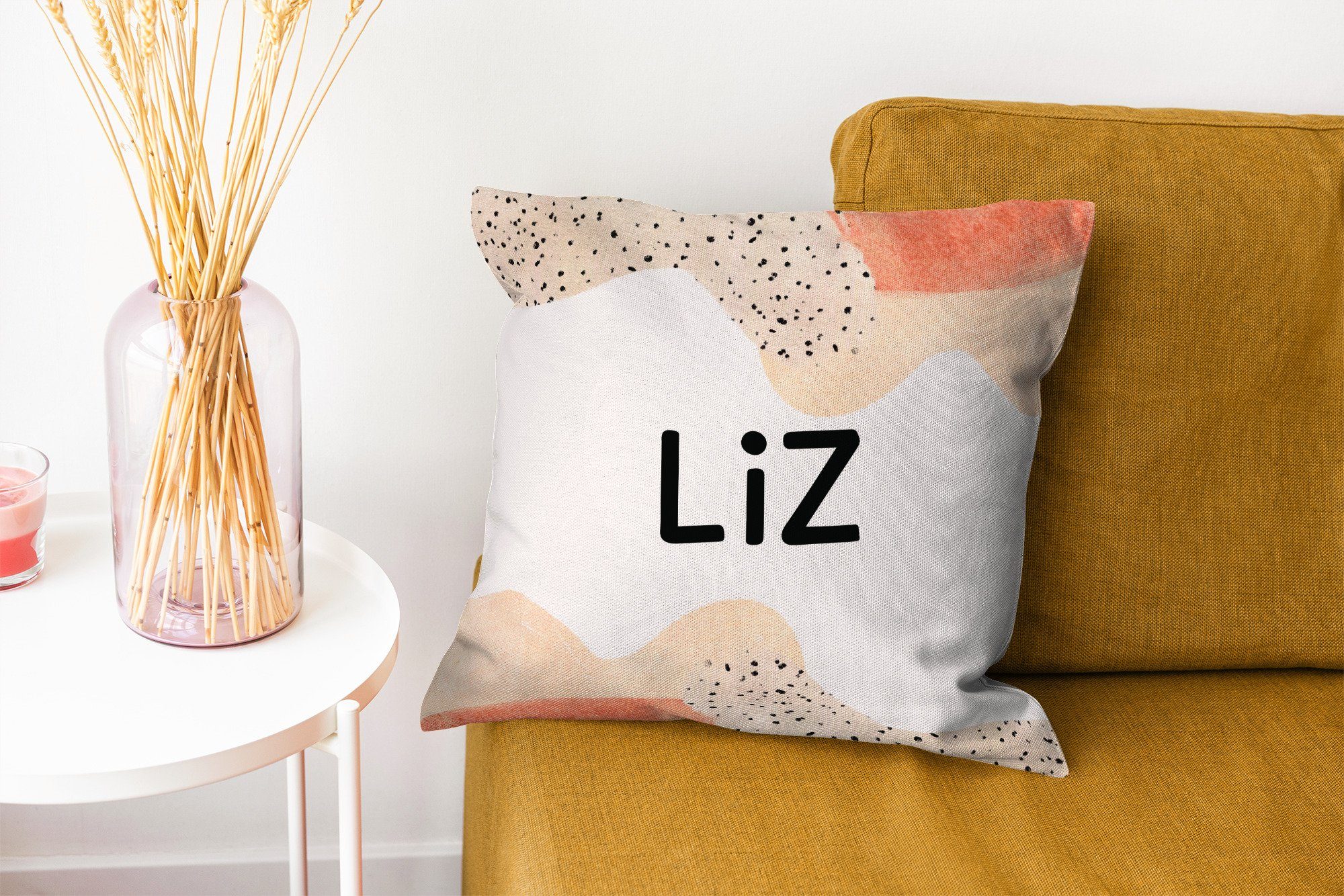 Liz MuchoWow Deko, für Wohzimmer, Füllung Zierkissen - Sofakissen Pastell Dekokissen - mit Mädchen, Schlafzimmer,