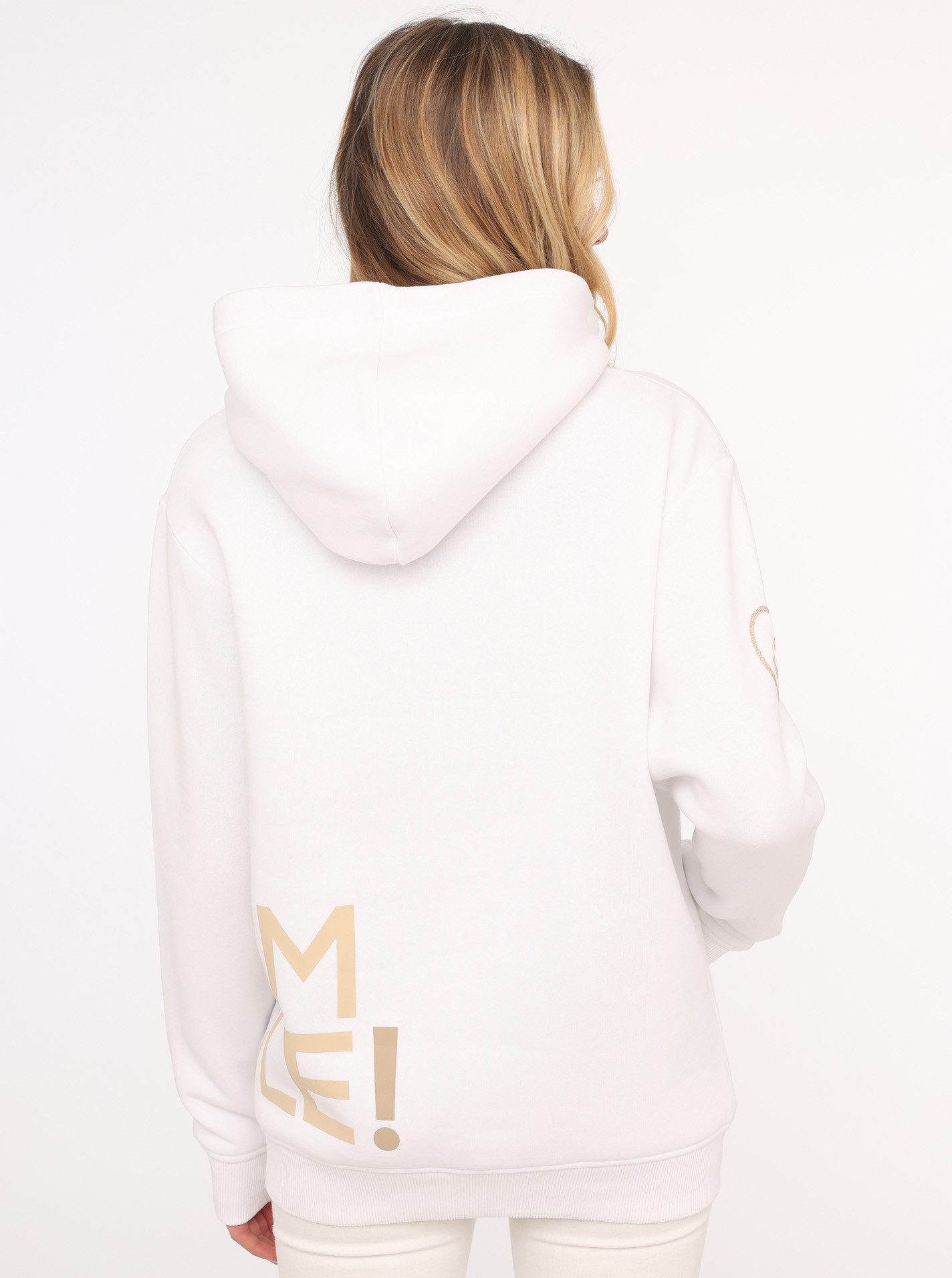 Zwillingsherz Hoodie "Alissa" Langarm, Kapuze, Neon-Details, Kordelzug, Frontprint, Kängurutasche