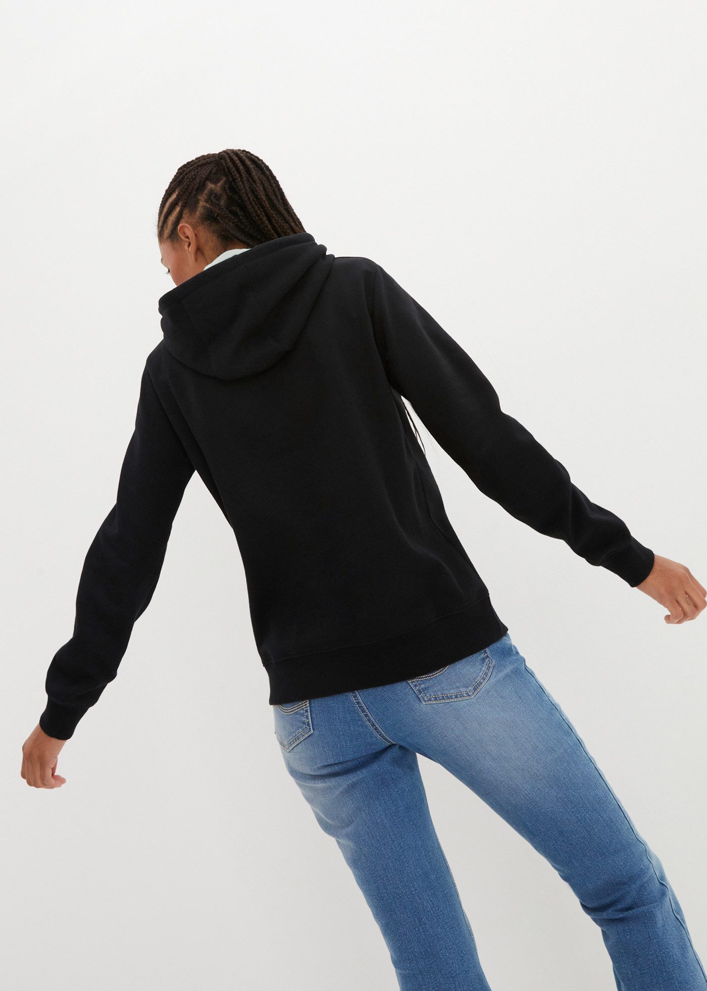 bonprix Hoodie mit Stehkragen, Oversize Passform, aus Baumwolle