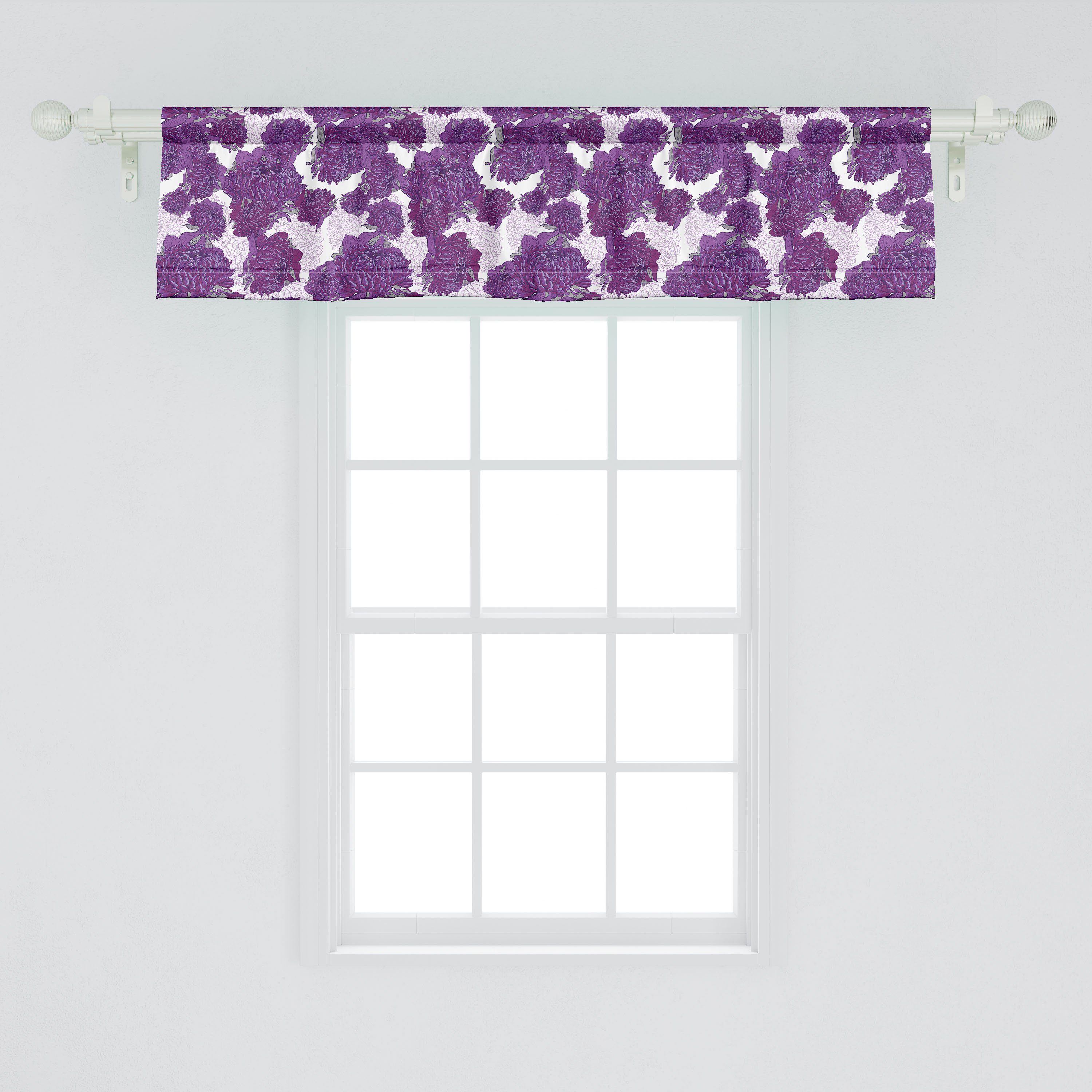 Scheibengardine Vorhang Volant für Küche Blütenblätter Abakuhaus, Allium Microfaser, Stangentasche, Dekor mit Schlafzimmer viktorianisch