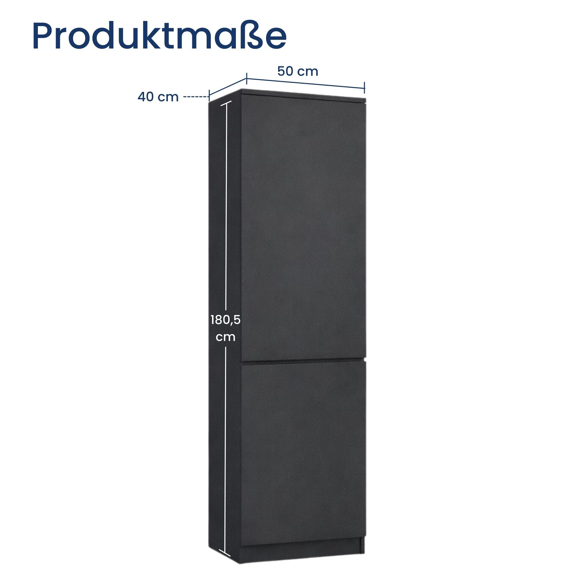 Home Collective Kleiderschrank Garderobenschrank Mehrzweckschrank Schrank platzsparend & vielseitig (50x40x180,5 cm (BxTxH), ideal für Schlafzimmer Flur & Arbei – Bild 2 von 5