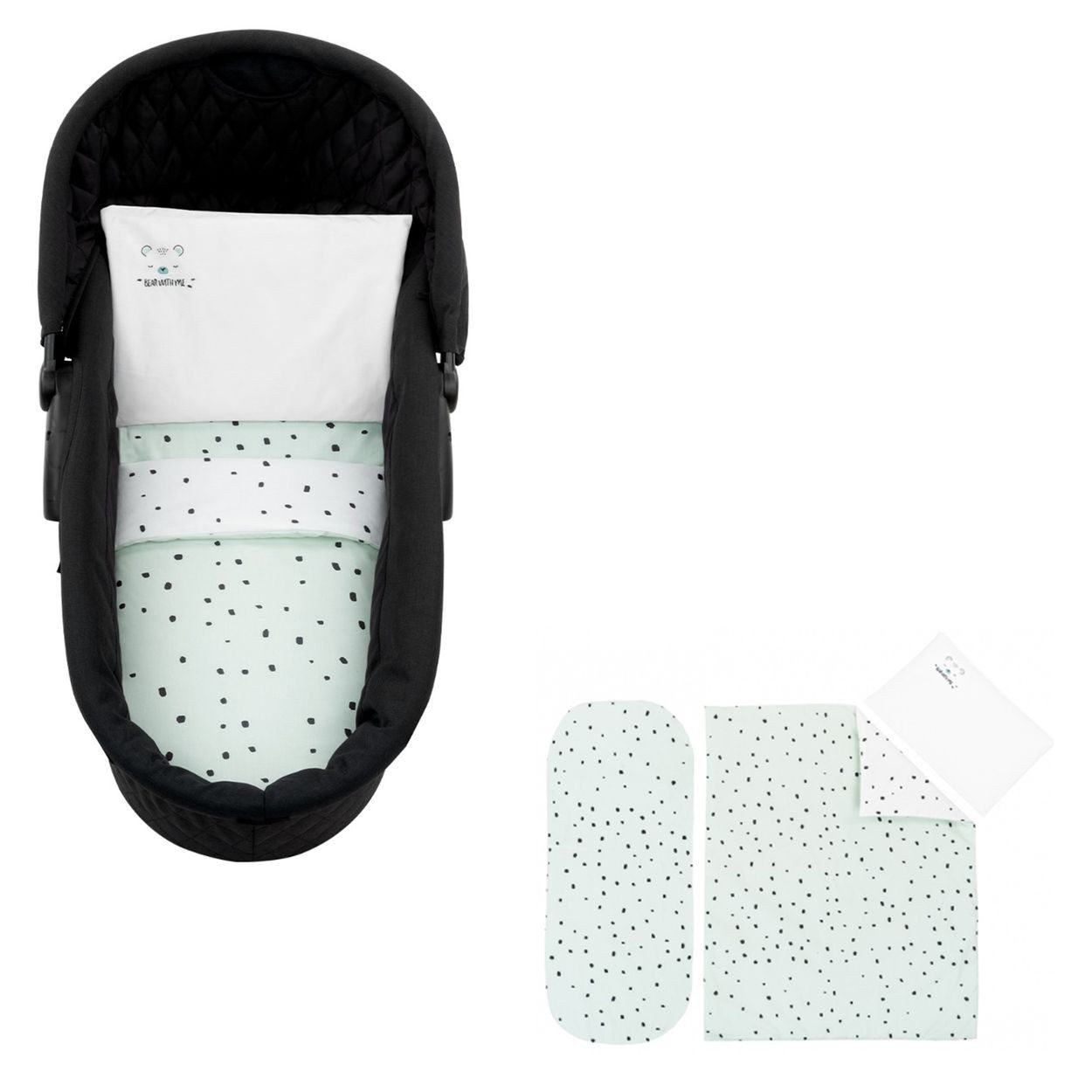 Kikkaboo Babybettwäsche Bettwäsche-Set Bär, Baumwolle, 6 teilig, 6-teilig, Decke 80 x 60 cm, Kissen 35 x 26 cm, 100% Baumwolle