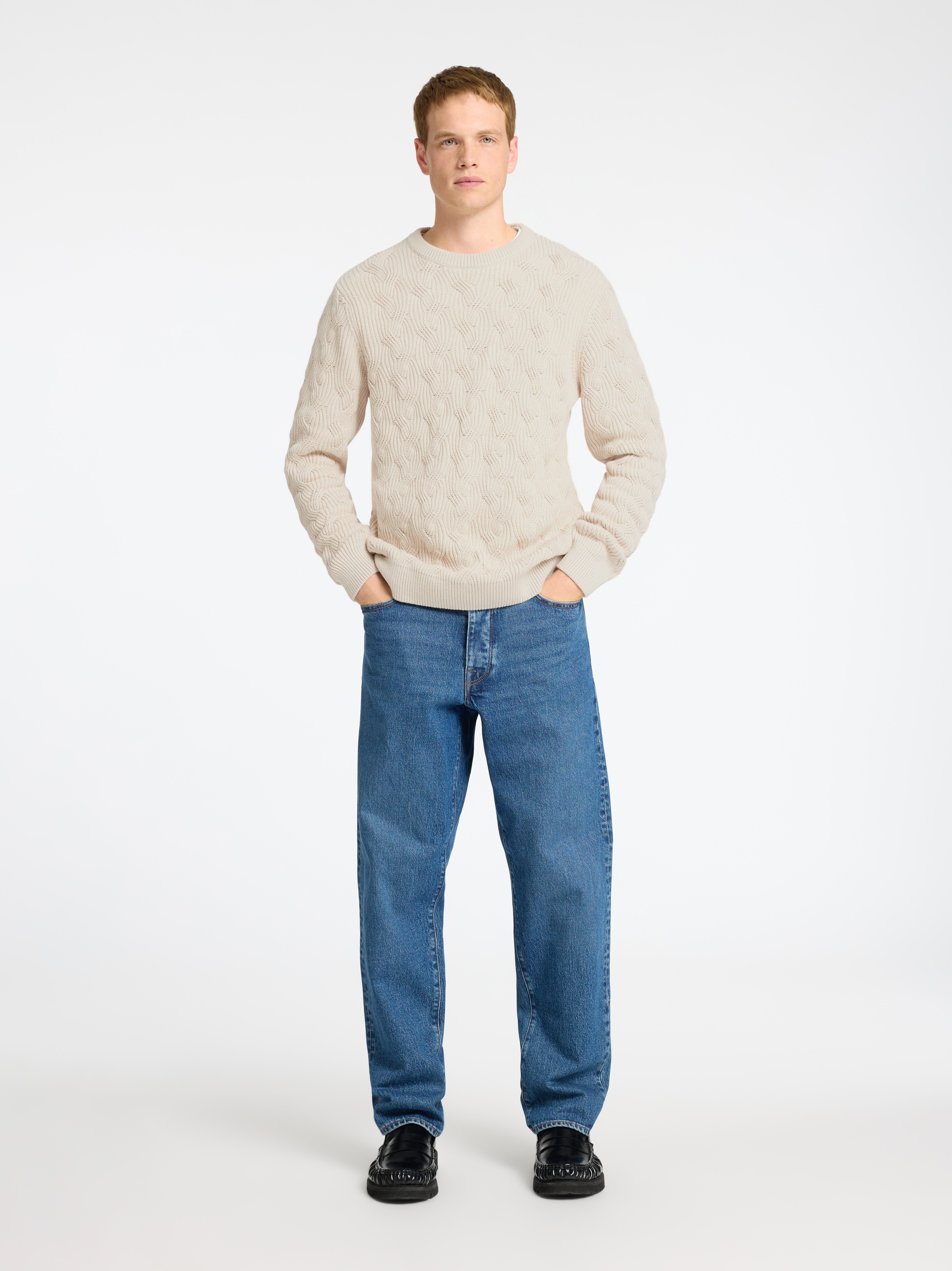 Selected Strickpullover SLHCALLIS LS KNIT CABLE CREW NECK NOOS