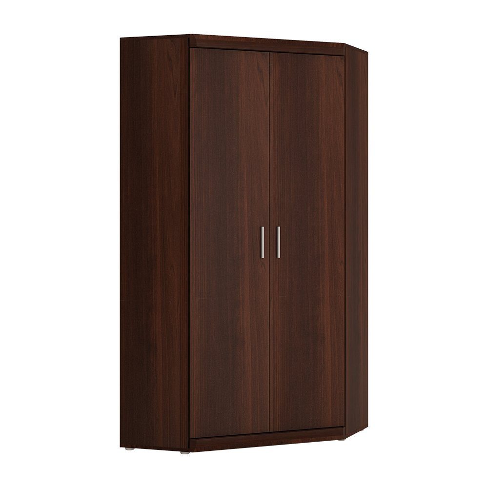 Lomadox Eckschrank IMPERIA-129 Schrank Garderobenschrank Eckschrank Nussbaum Wohnzimmer Flur braun