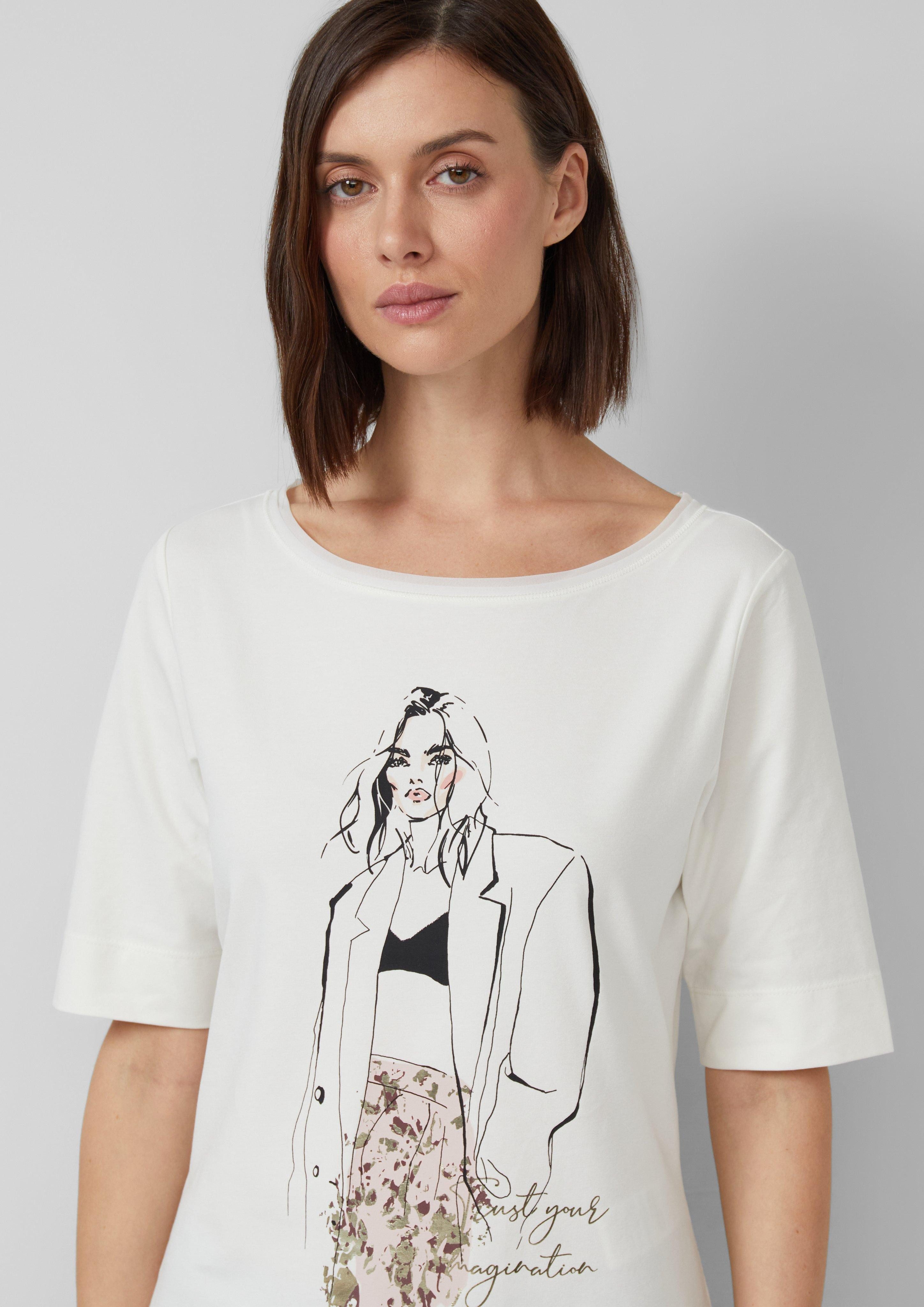s.Oliver BLACK LABEL Kurzarmshirt Jersey-Shirt mit günstig online kaufen