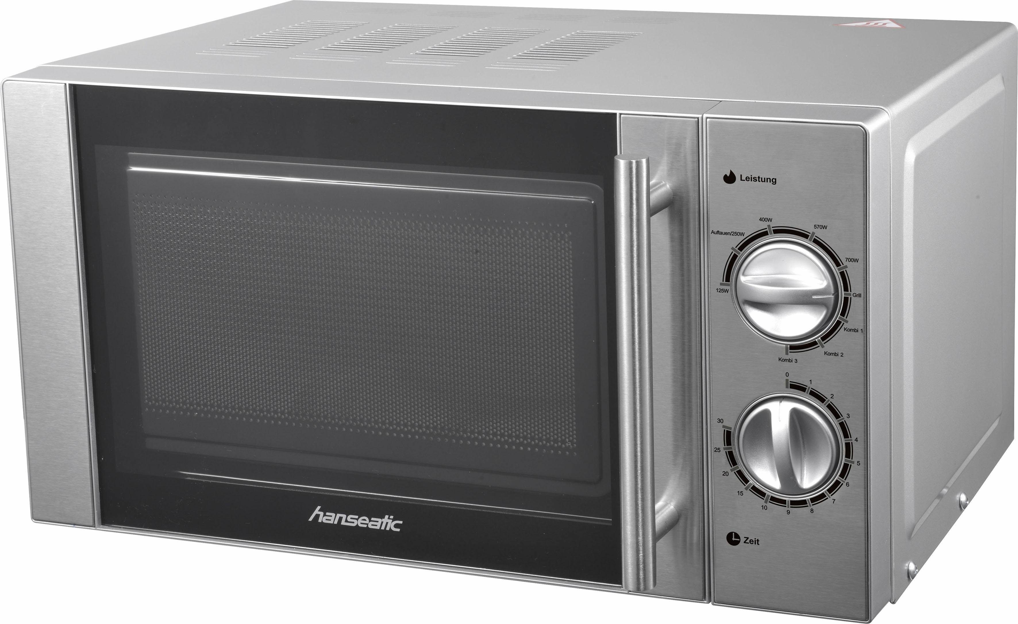 Hanseatic Mikrowelle D70H20L-DB(A13), 2 in 1, Grill, 20 l, Grill, 5 Leistungsstufen und Auftaufunktion