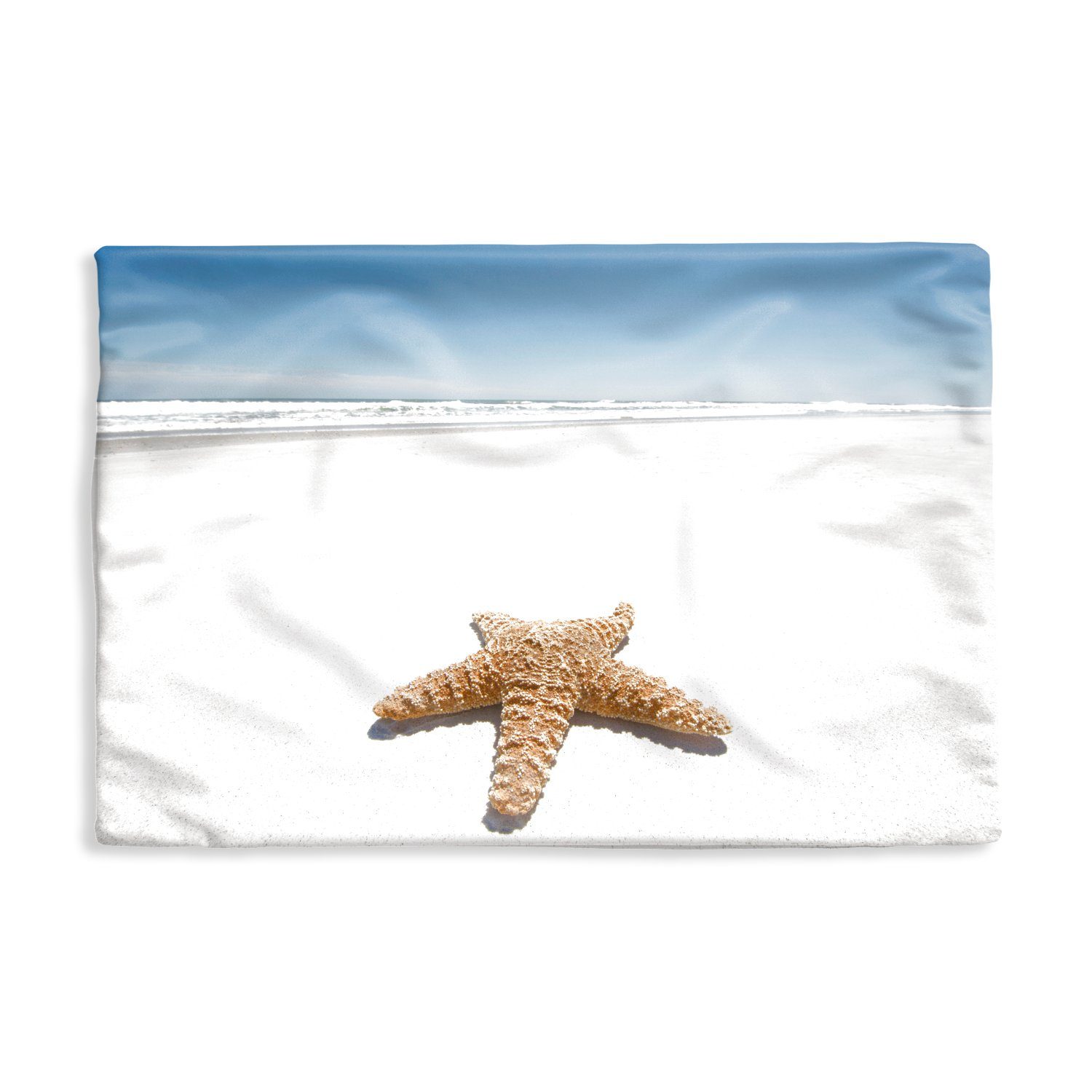 MuchoWow Dekokissen Seestern - Strand - Himmel, Kissenbezug für Sofa, Dekorationkissen, Kissenhüllen, 50x30 cm