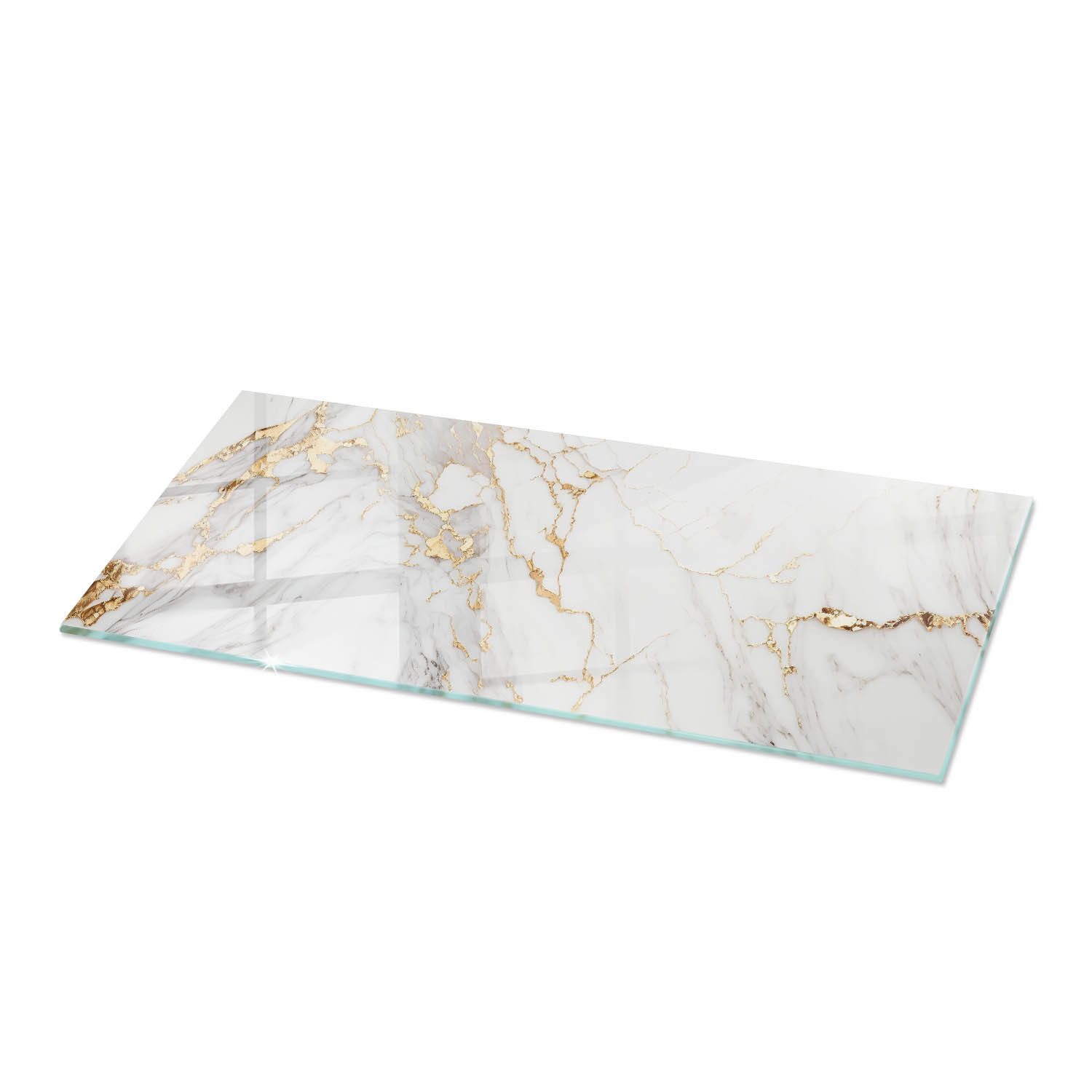 Tulup Tischplatte Oberplatte Tisch Glas Eleganter Marmor mit Adern Tischplatte aus Glas