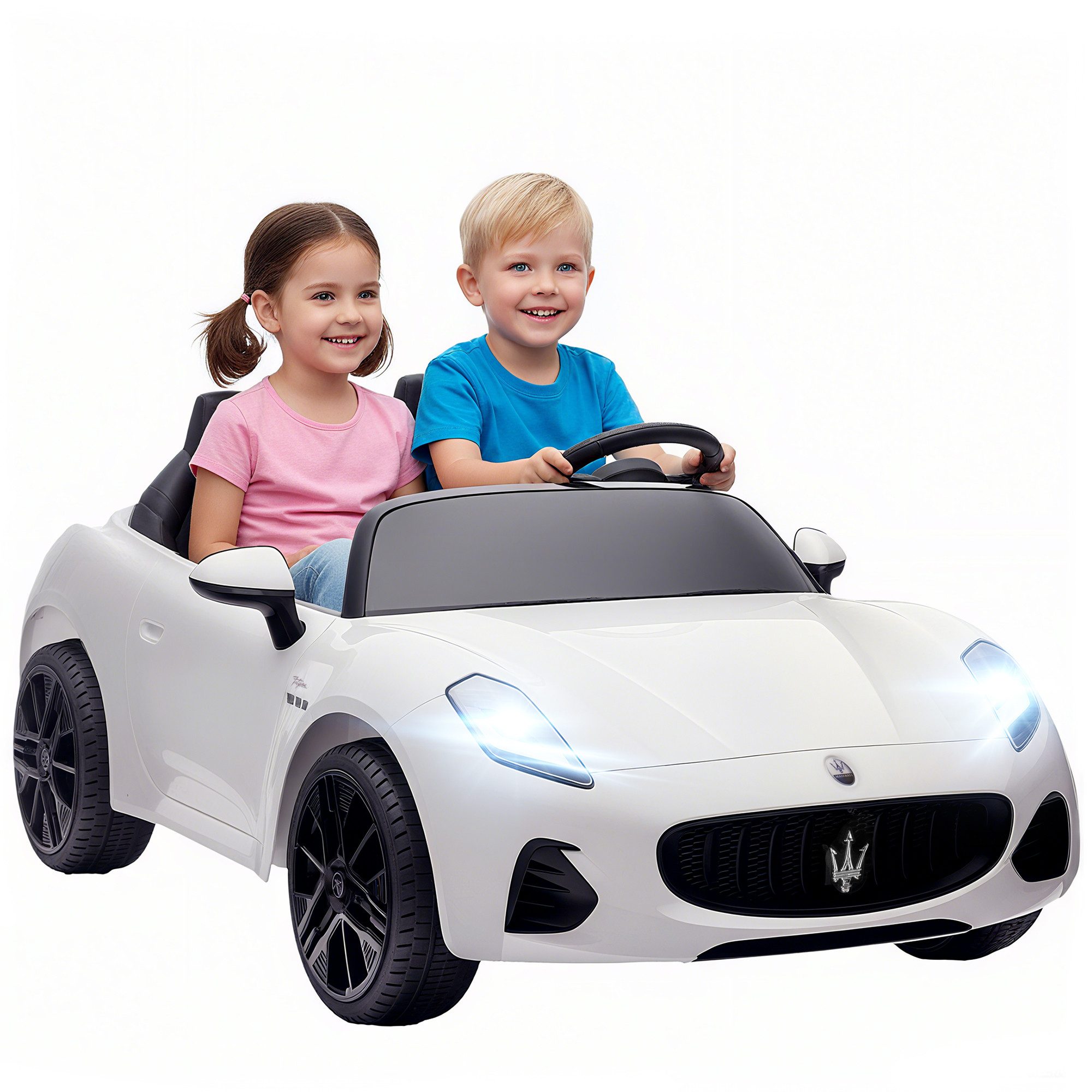 AIYAPLAY Elektro-Kinderauto 12V Kinderauto mit Fernbedienung, Belastbarkeit 60 kg, (1-tlg), für 37-96 Monate, Weiß