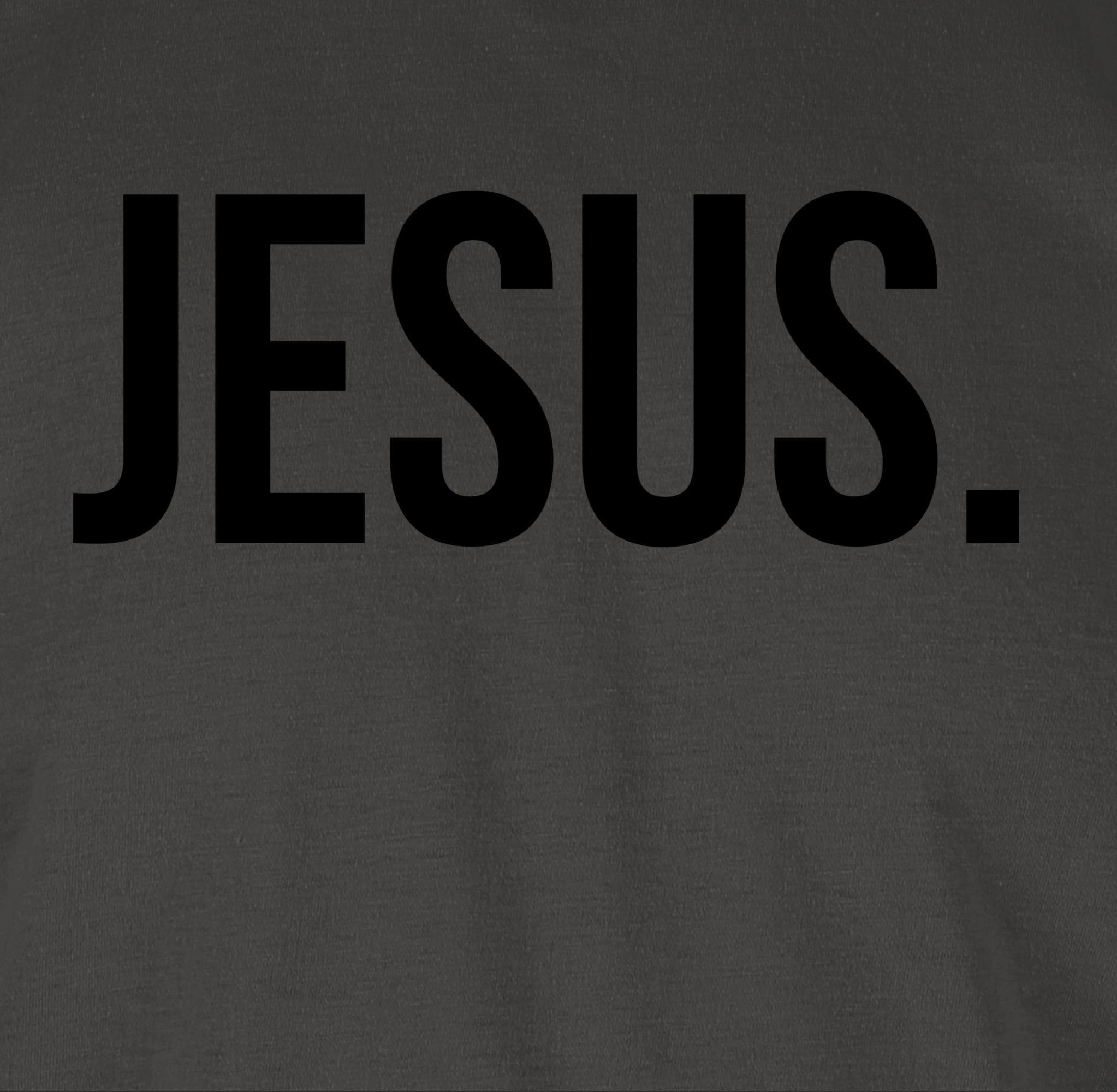 Statement Shirtracer 3 Christus T-Shirt Dunkelgrau Religion Jesus Glaube