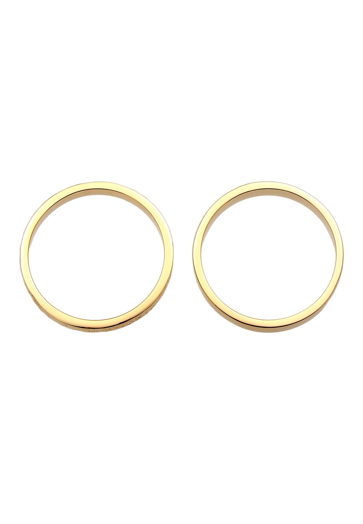 Elli Ring-Set Bandring 925 (Set Gold Gehämmert Silber Basic 2-tlg)