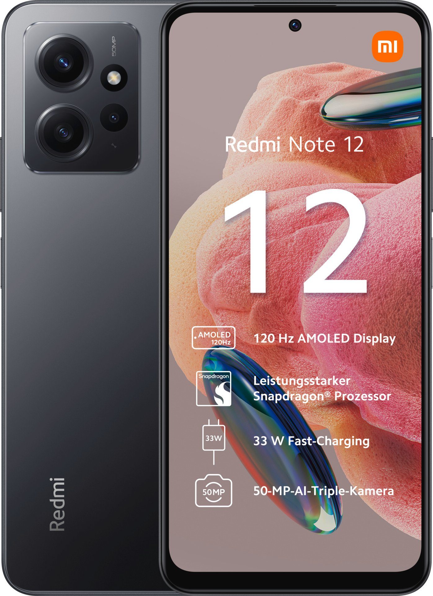 Xiaomi Redmi Note 12 4GB+128GB Smartphone (16,94 cm/6,67 Zoll, 128 GB Speicherplatz, 50 MP Kamera)