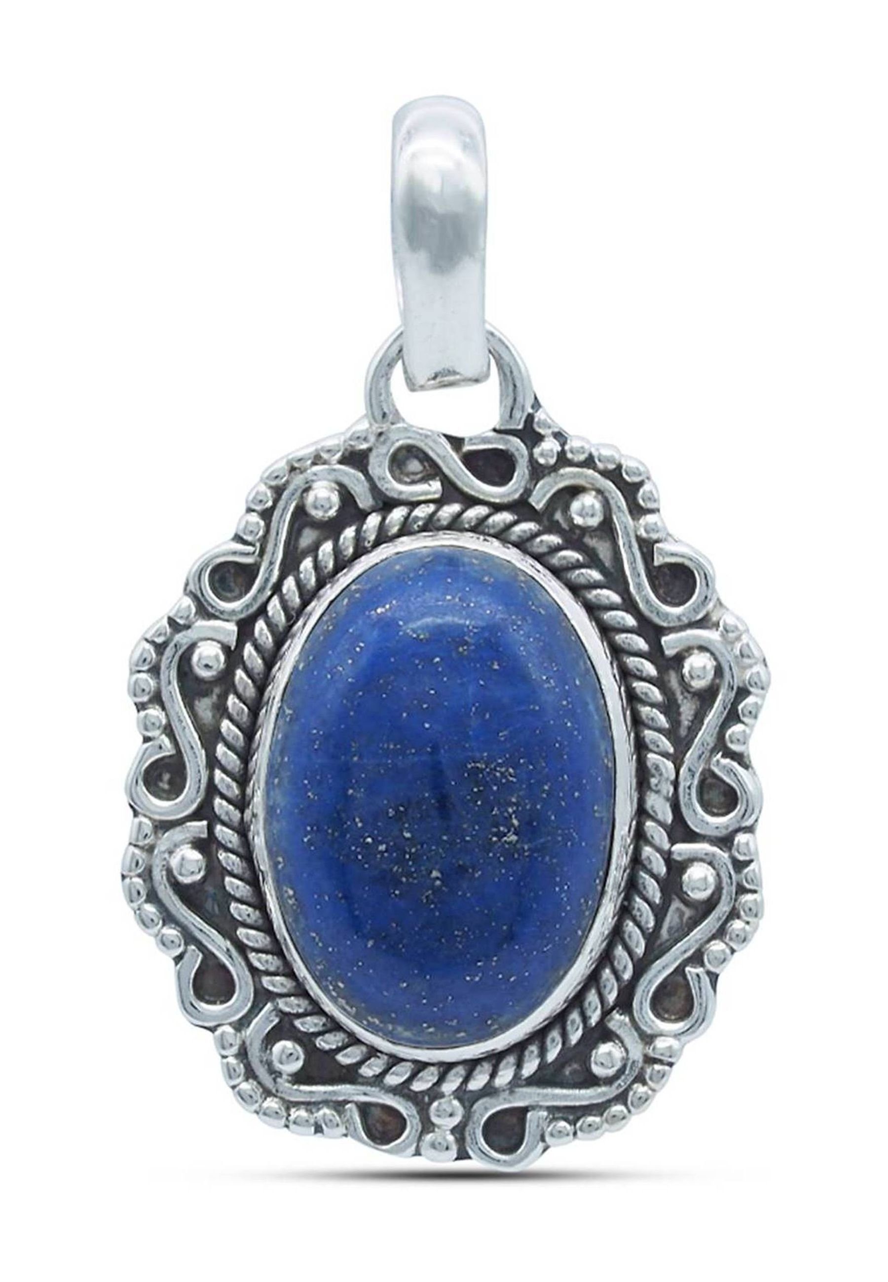 Silber Kettenanhänger mit 925er Lazuli mantraroma Lapis