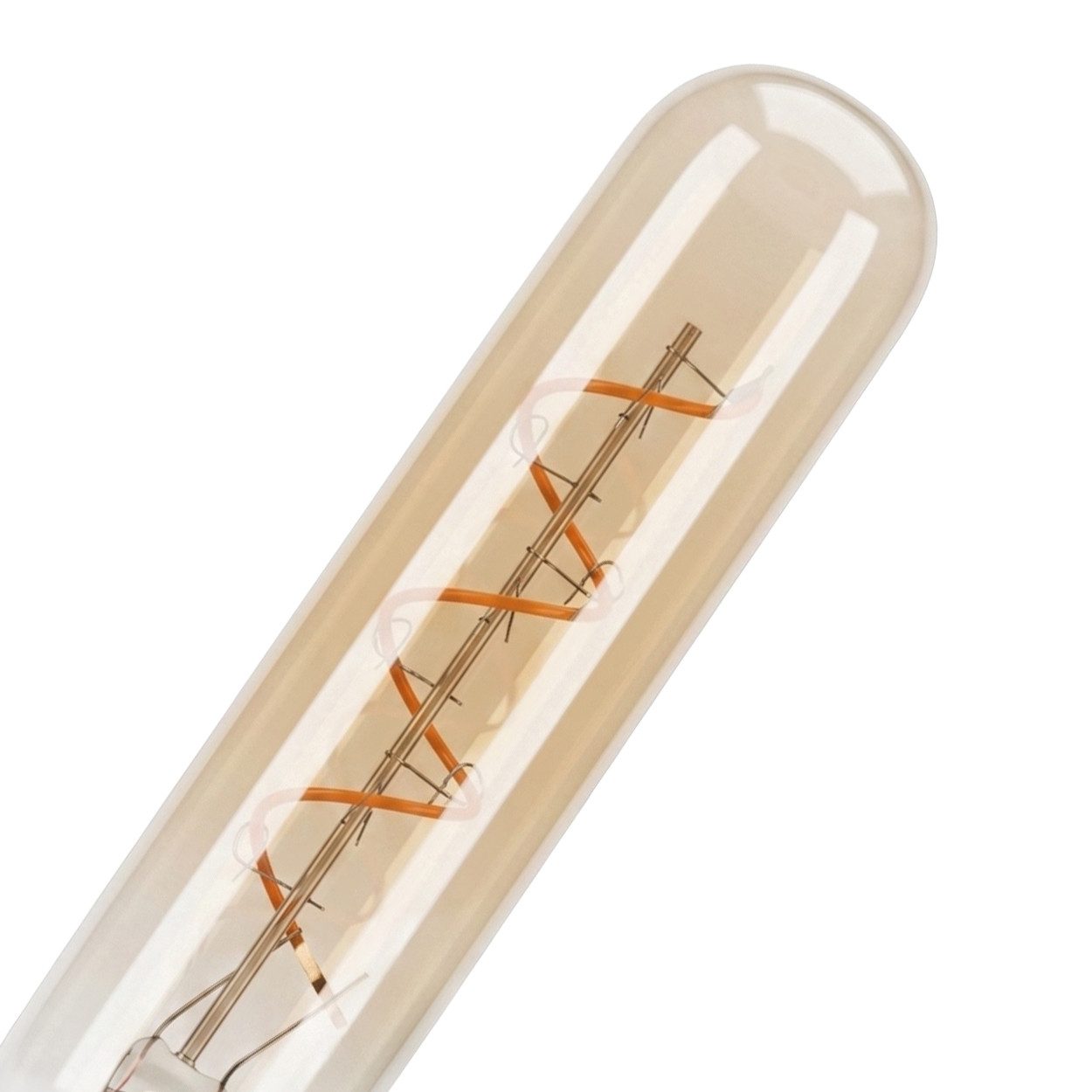 hofstein LED-Leuchtmittel 3er Set Glühbirne Warmweiß dimmbar 4 Watt, E14, 2700 Kelvin, 320 Lumen, Röhre Vintage, Filament Spirale, Amber – Bild 5 von 5