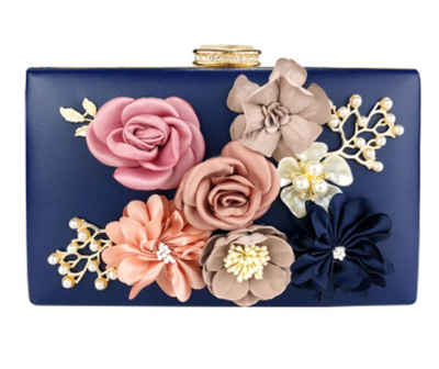 TSEPOSY Abendtasche Damen-Clutch mit Blumenmotiv,Abendtasche,Handtasche