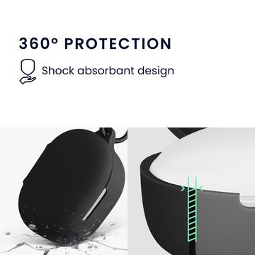 kwmobile Kopfhörer-Schutzhülle Hülle für Xiaomi Redmi Buds 4 Lite Kopfhörer, Silikon Schutzhülle Etui Case Cover Schoner in Schwarz