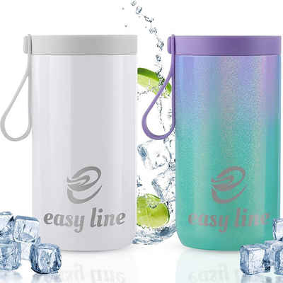 Easy line® Thermobecher 4-in-1 Bierkühler - Doppelwandiger Dosenkühler - Thermobecher für Getränke und Flaschenkühler, 4-in-1