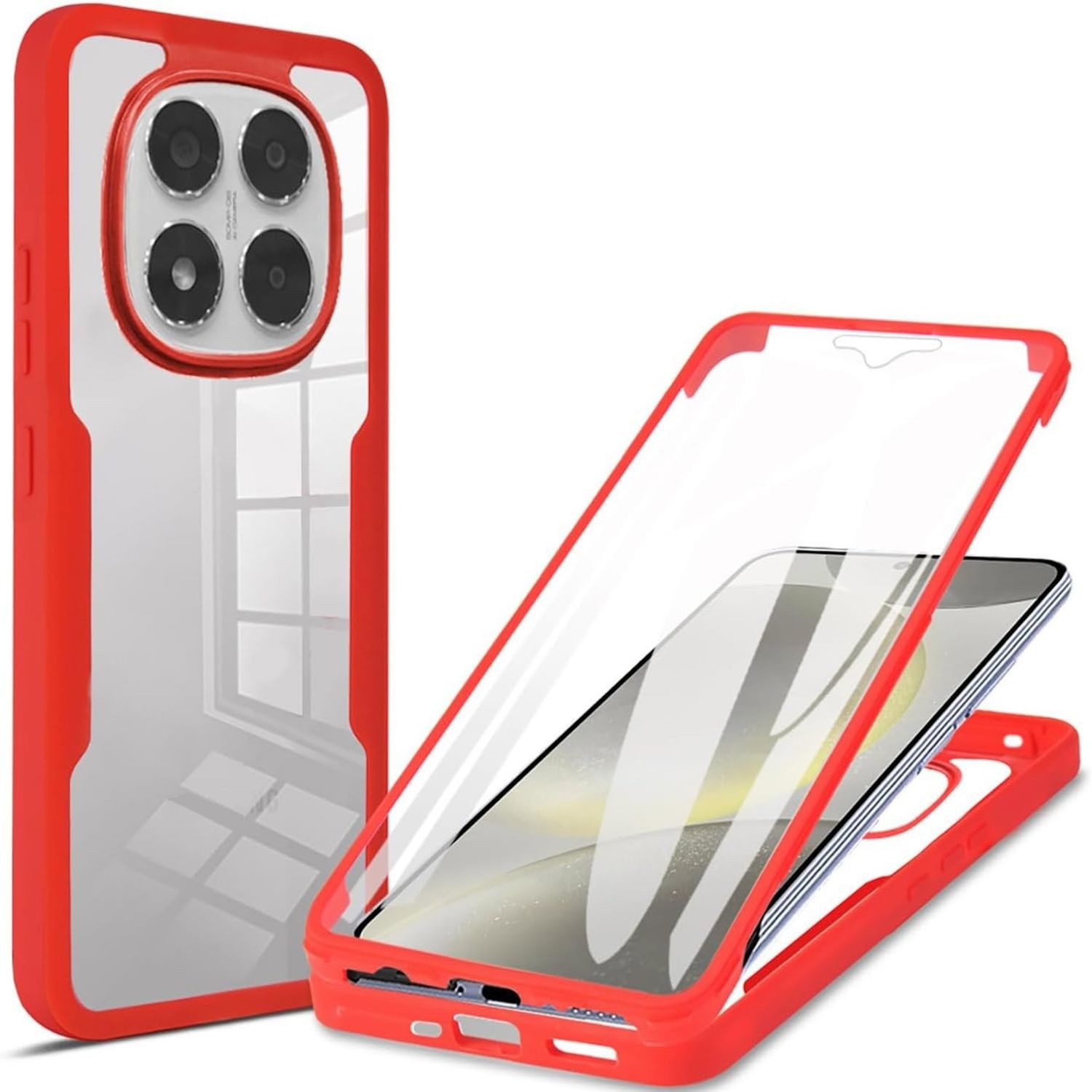 Wigento Handyhülle Für Xiaomi Redmi Note 14 Pro / Pro Plus 5G Full Cover 360 Grad Hülle, 360 Grad Schutz, stoßdämpfend, robust