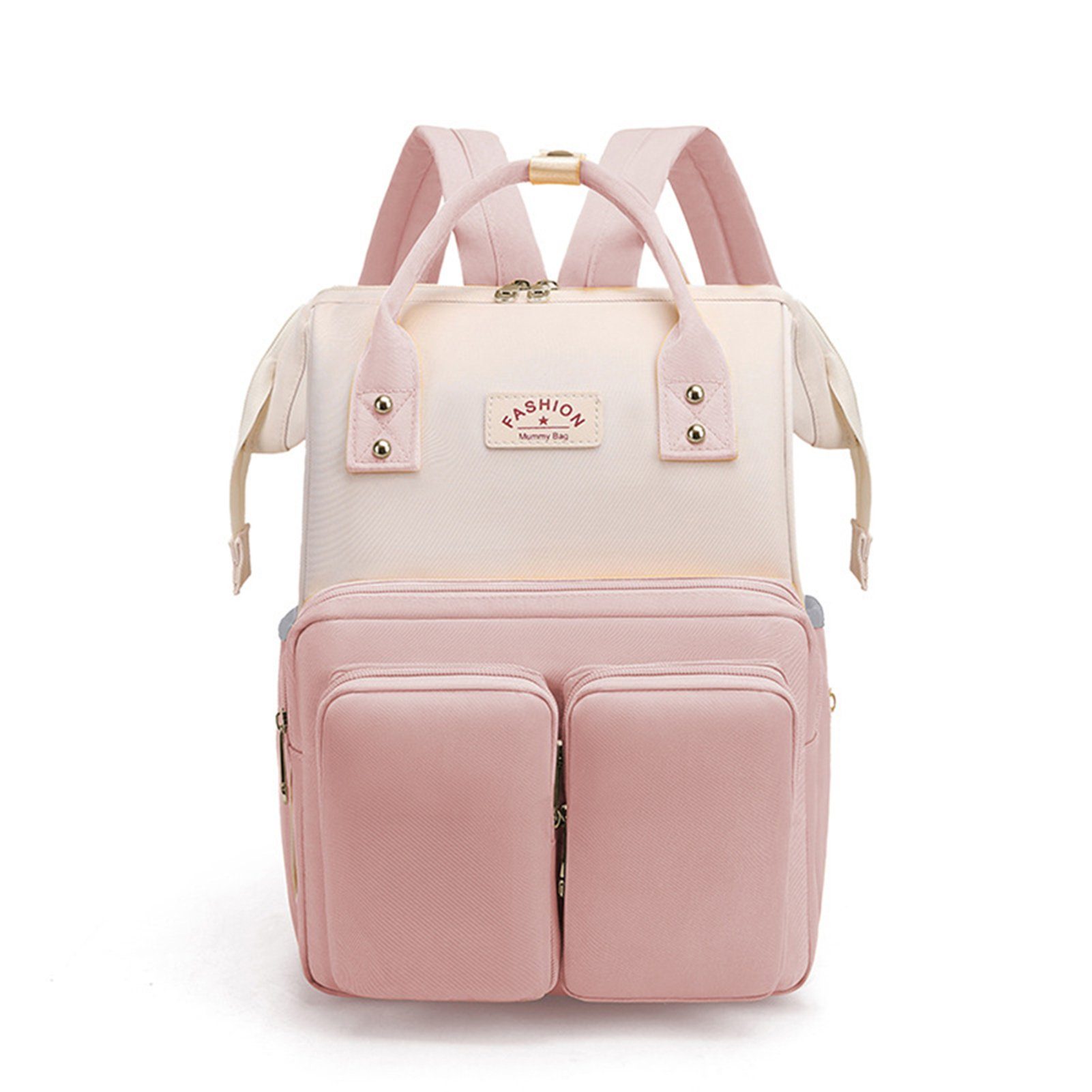 rice Mode Tasche Große Einfache Mutter Mama Wickeltasche Blusmart Rucksack Kapazität and Tragbare pink