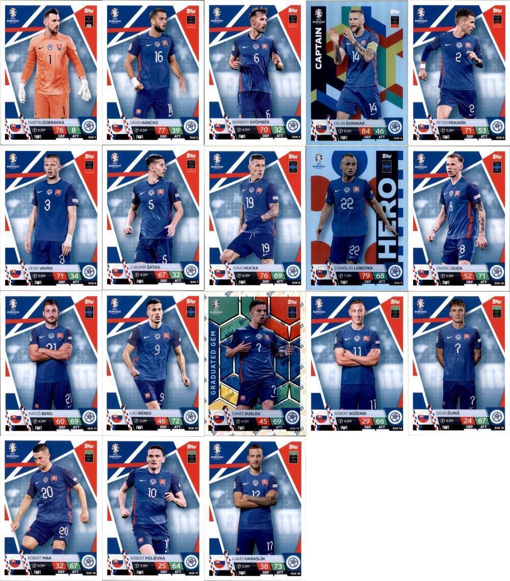Topps Sammelkarte Match Attax UEFA EURO 2024 Germany - Mannschaftspaket - Slowakei