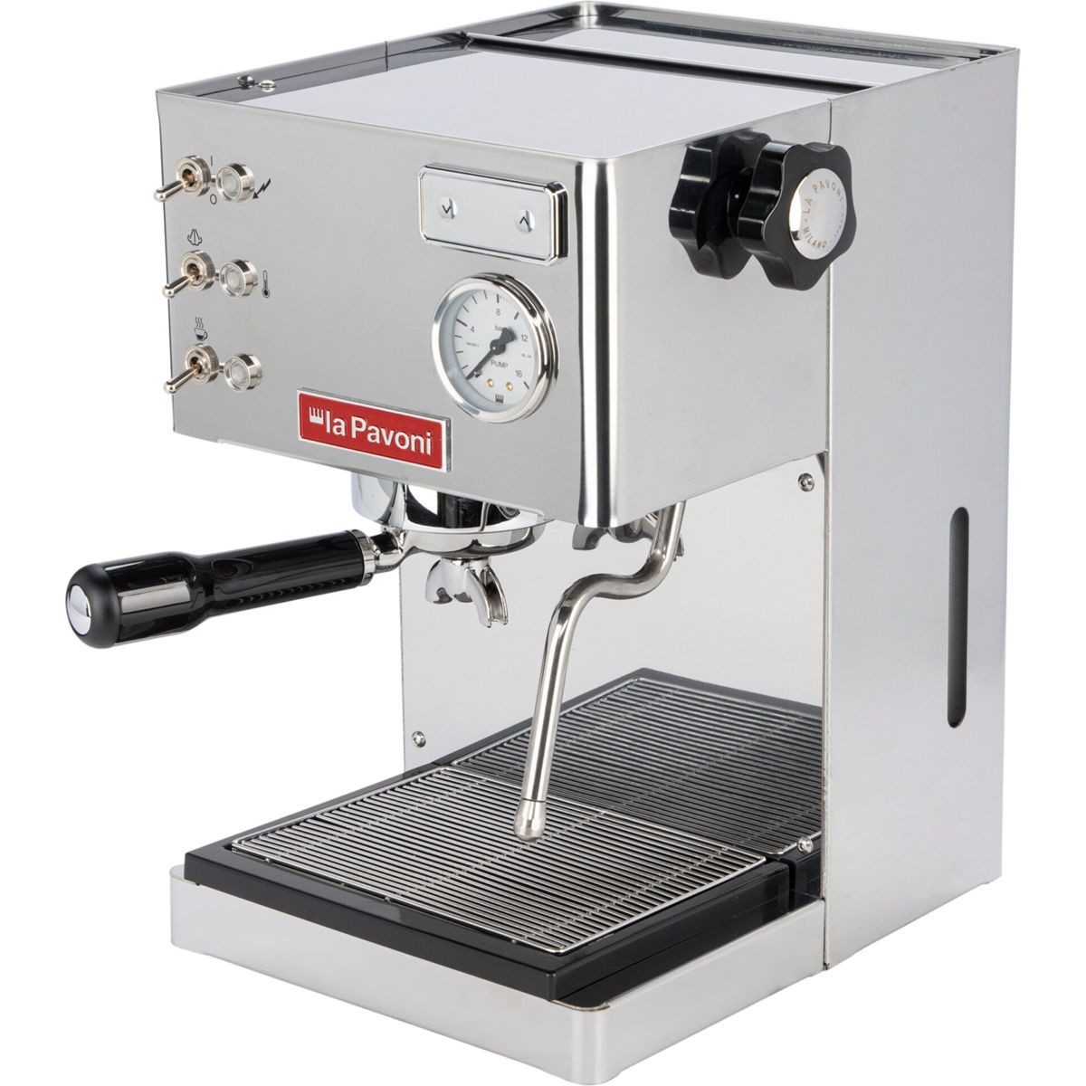 La Pavoni Siebträgermaschine Casa Bar PID Hochglanz Edelstahlgehäuse
