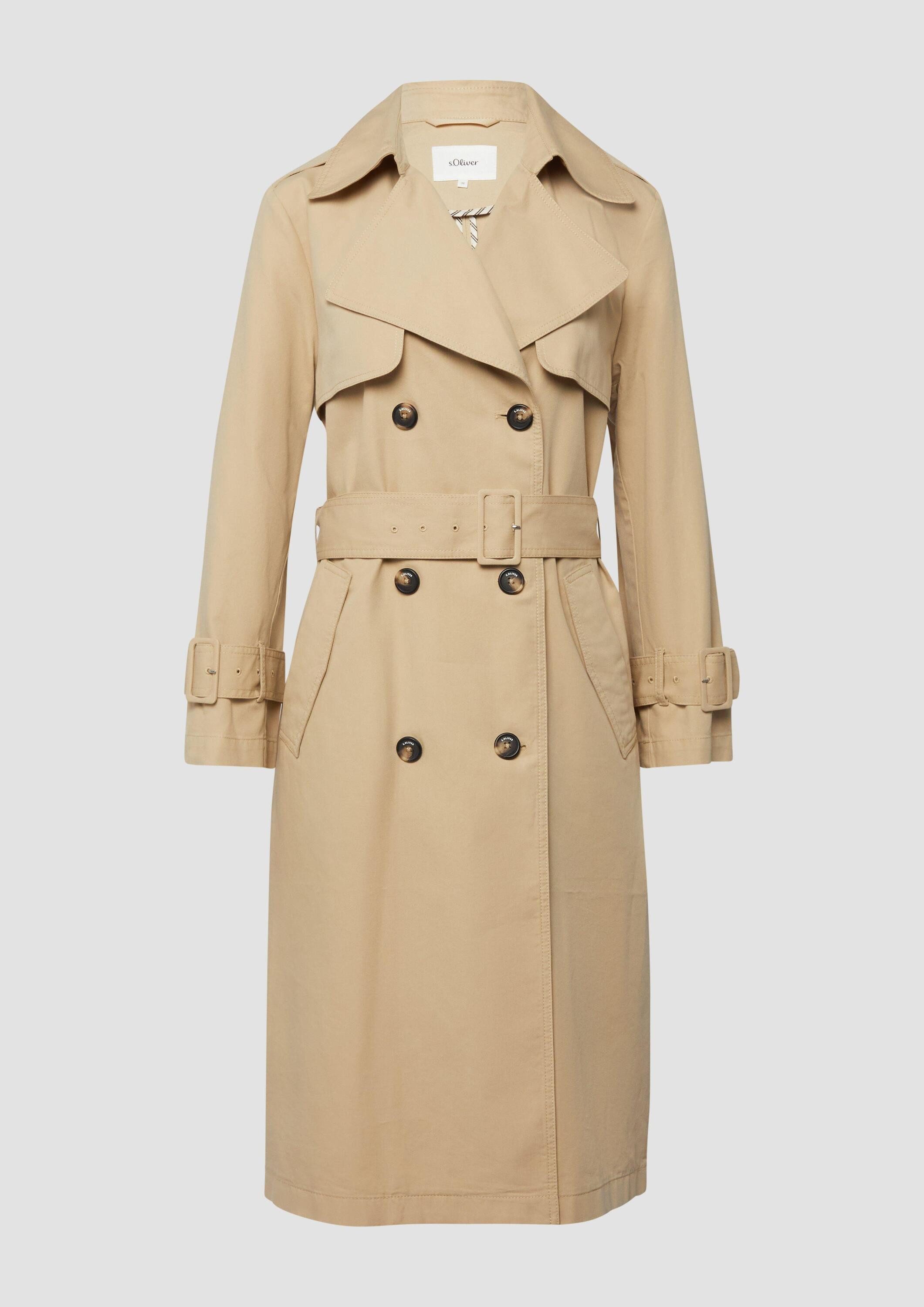 s.Oliver Trenchcoat Outdoor-Mantel Leichter Trenchcoat aus Lyocell