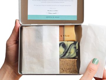 Seifen-Set SOAP ASSORTMENT Gift Box mit 6 natürlichen handgefertigten Mini Seifen, 6 x 50g